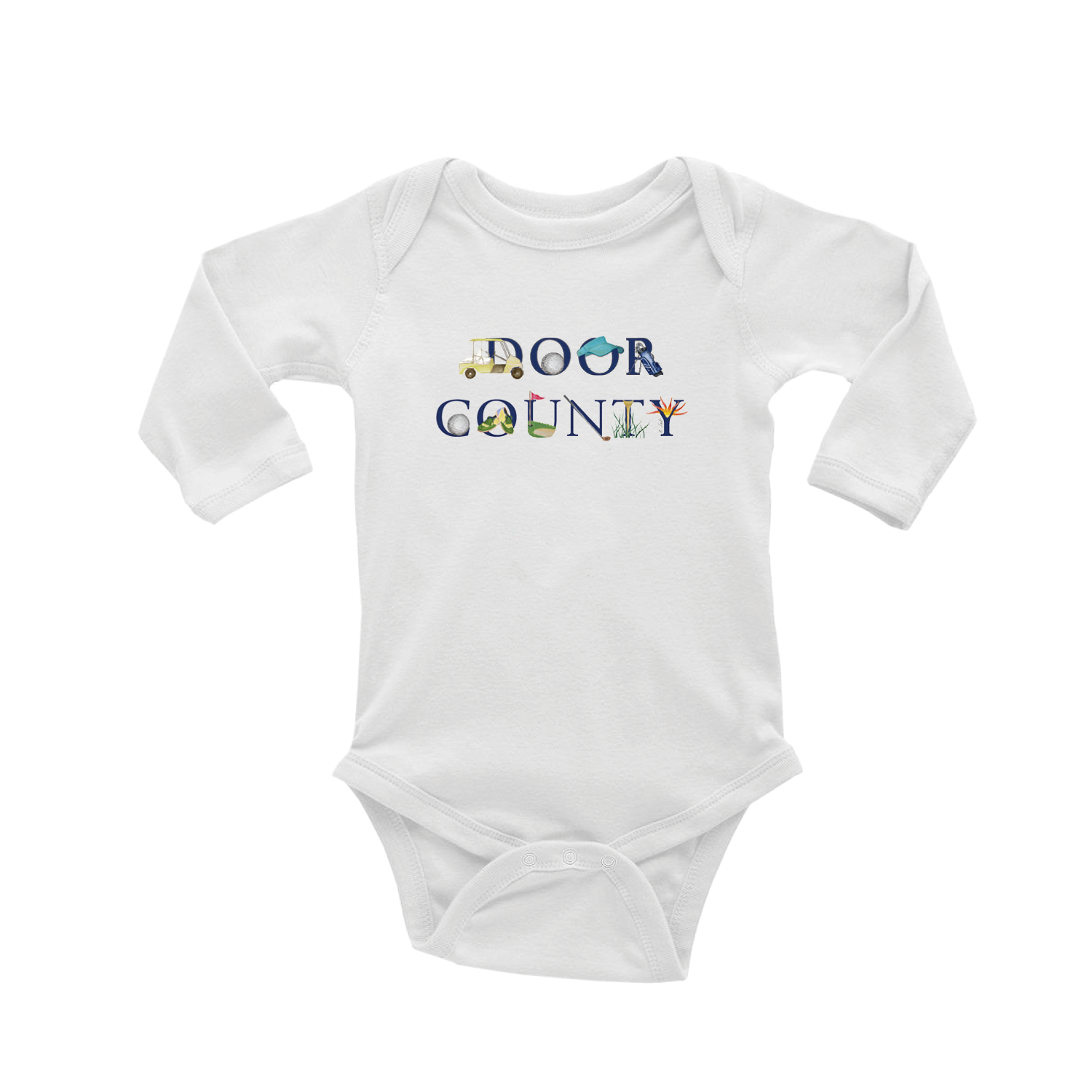 door county golf baby snap up long sleeve