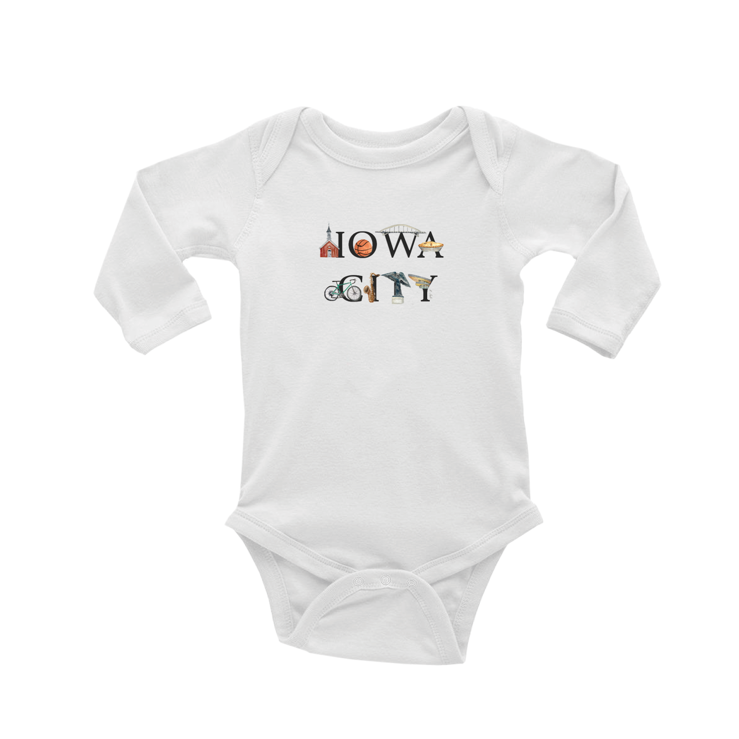 iowa city baby snap up long sleeve