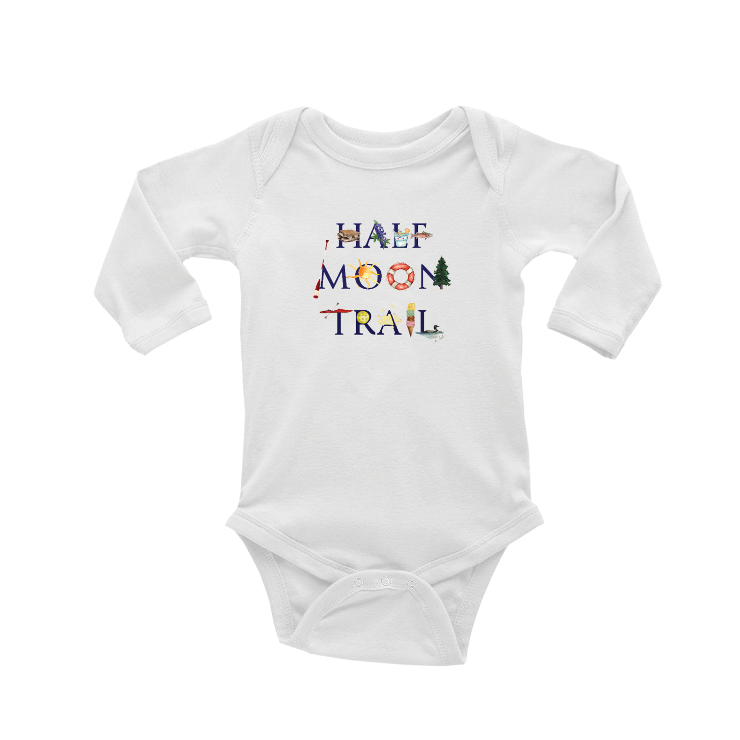 half moon trail baby snap up long sleeve