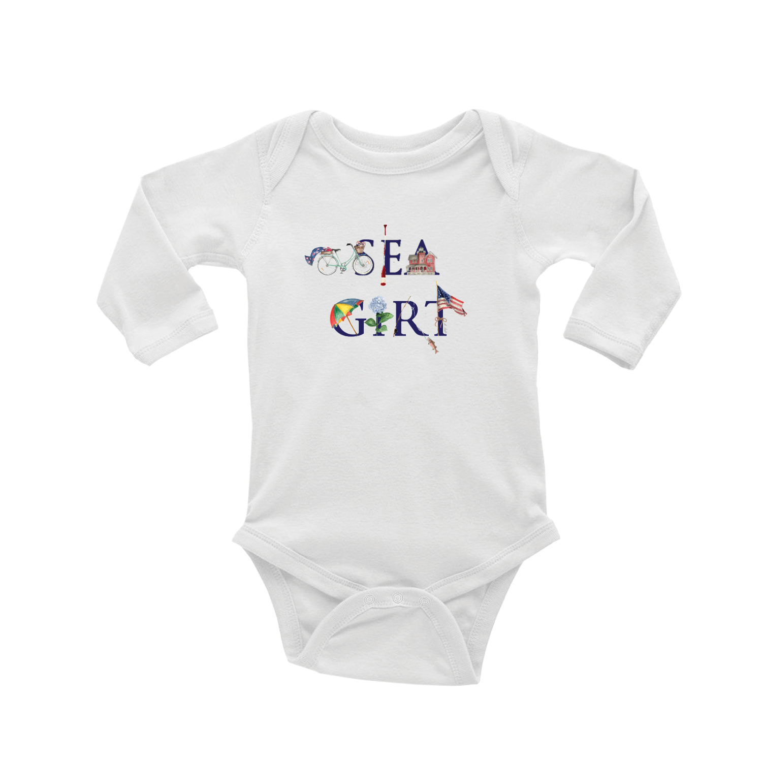 sea girt baby snap up long sleeve
