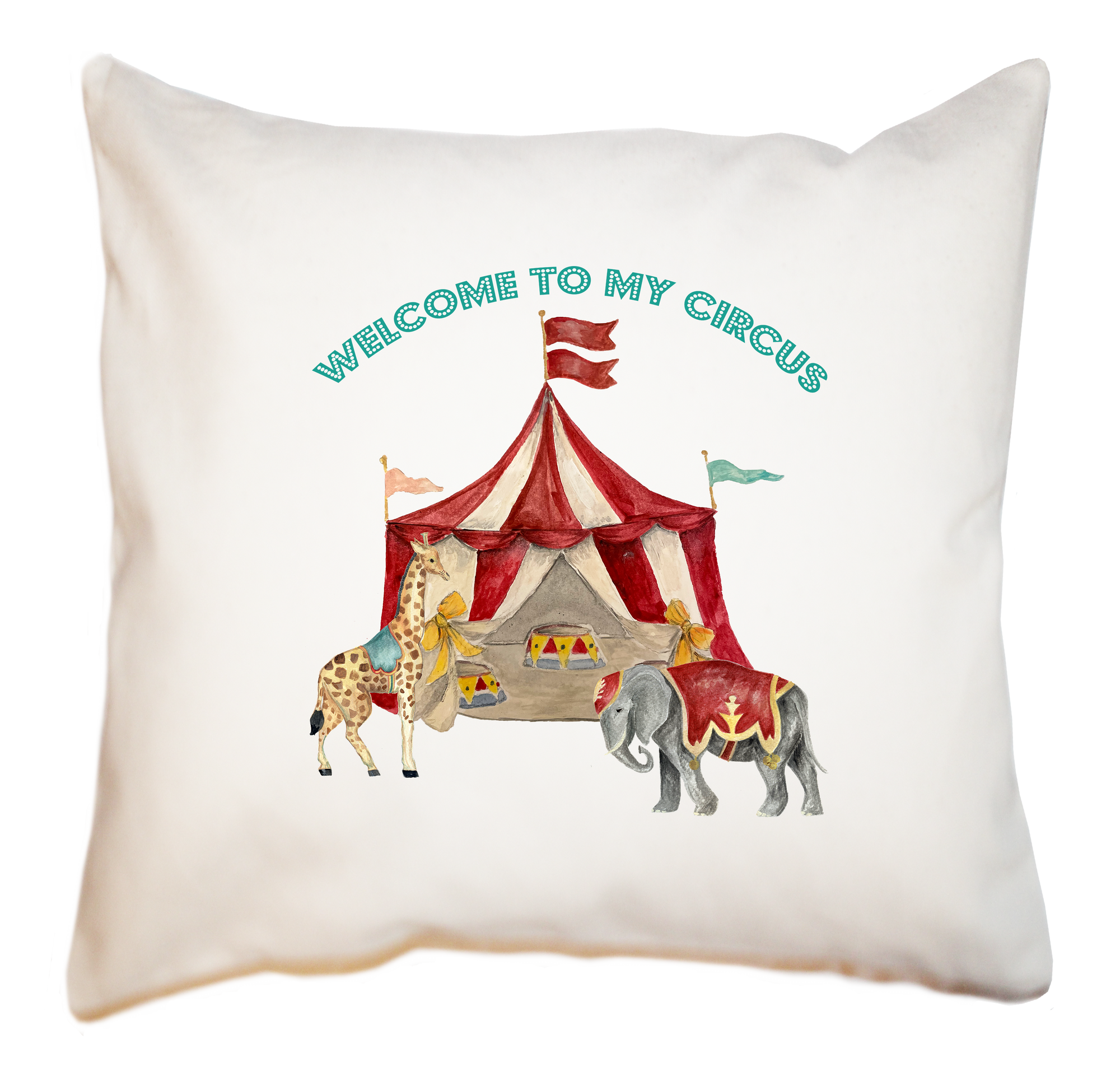welcome to my circus square pillow
