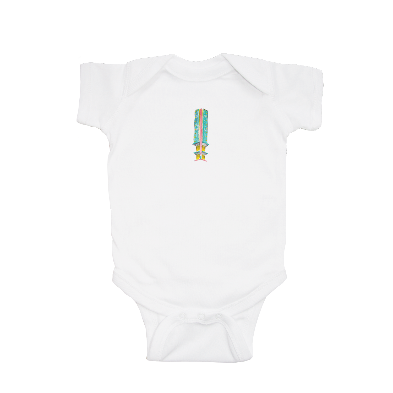 miami art deco marquis baby snap up short sleeve