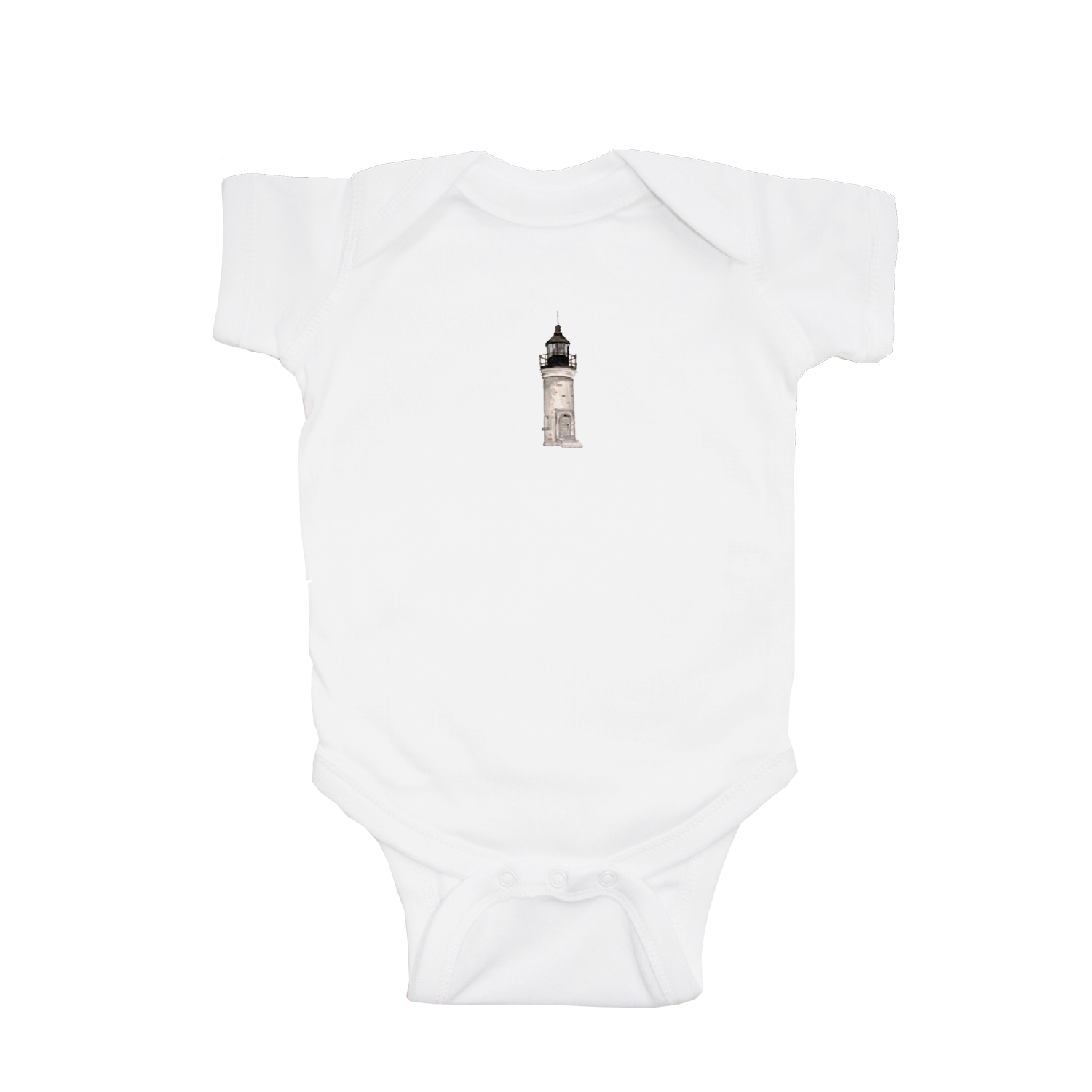 beaver Island lighthouse baby snap up short sleeve