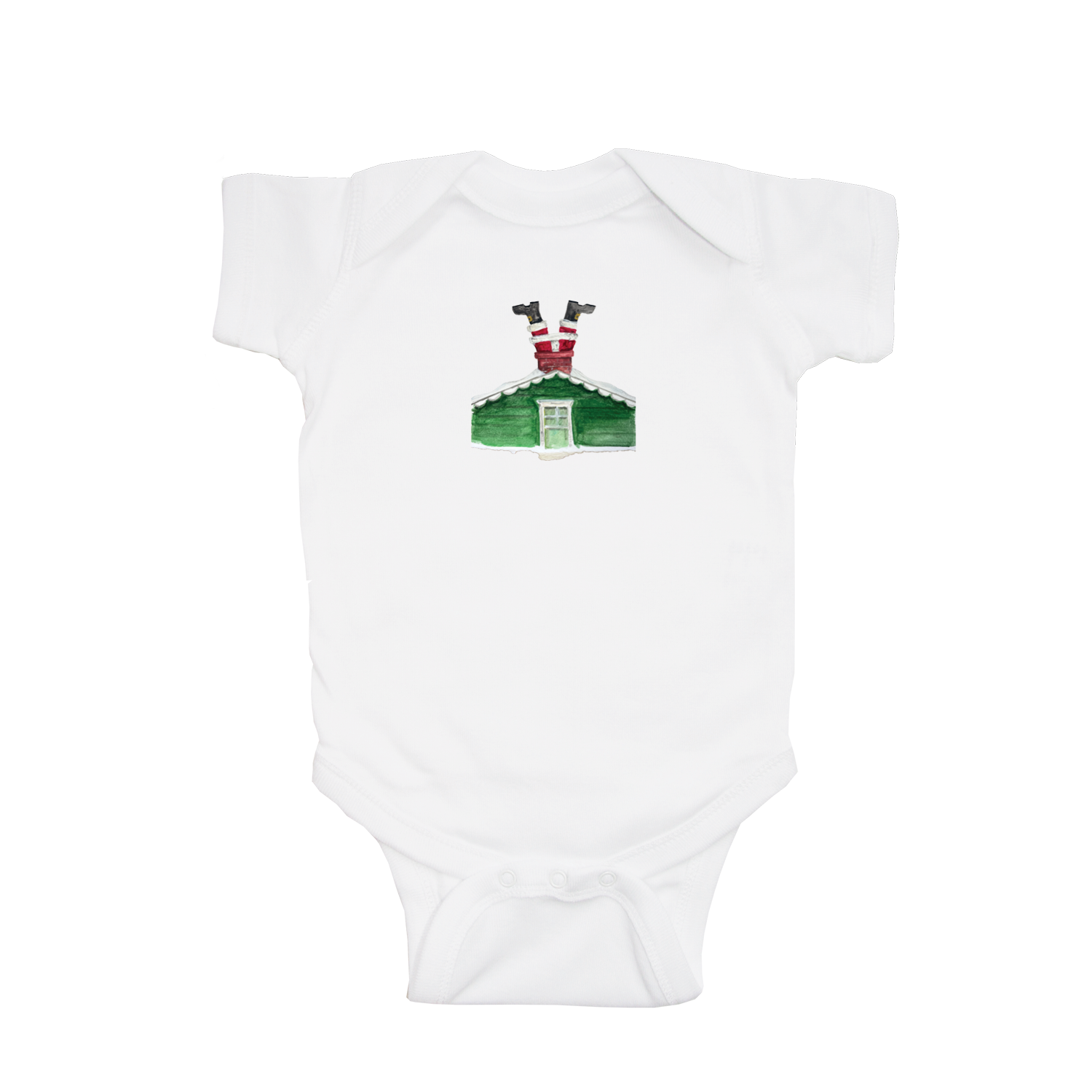 santa upside sown baby snap up short sleeve