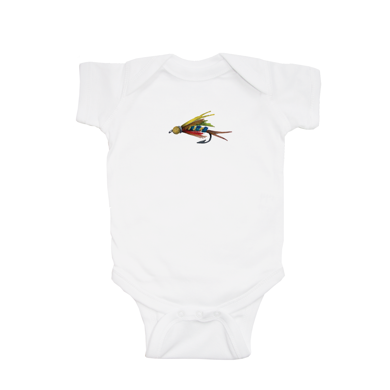fly fishing lure baby snap up short sleeve