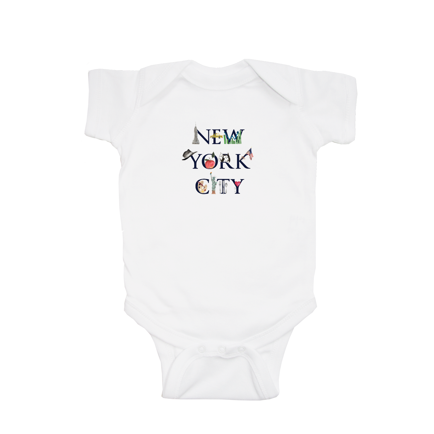 new york city baby snap up short sleeve