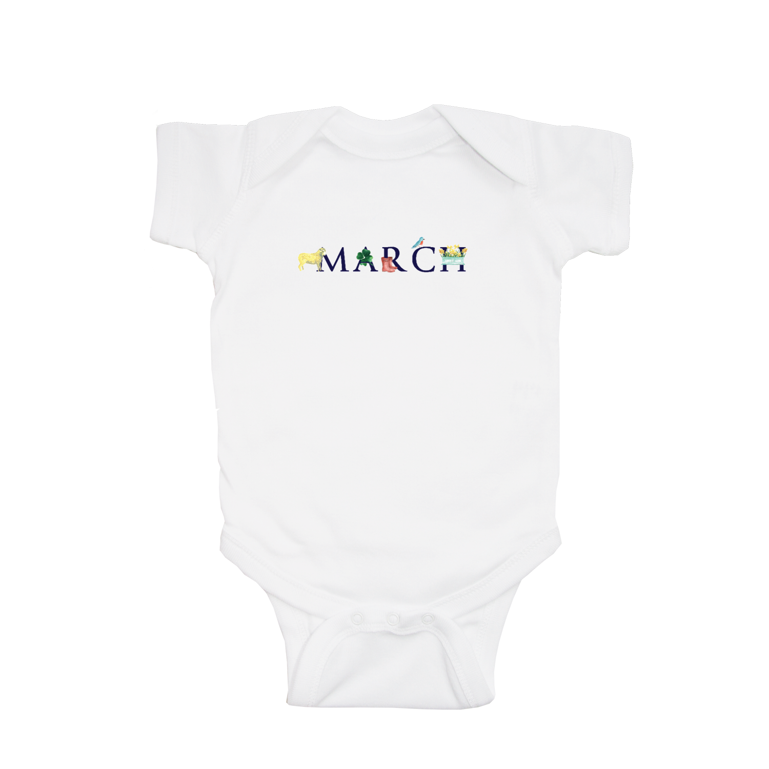 march baby snap up short sleeve