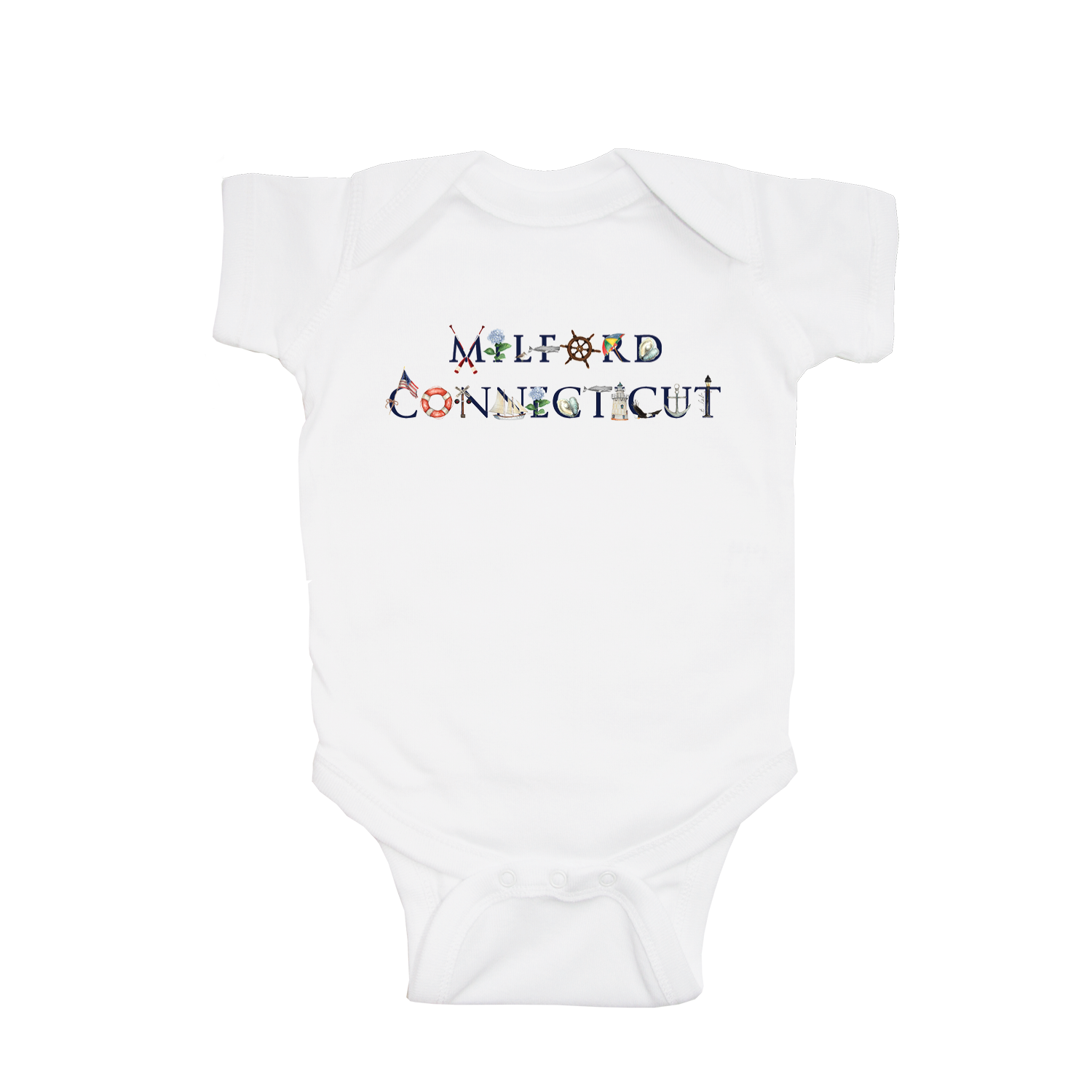 milford conneticut baby snap up short sleeve