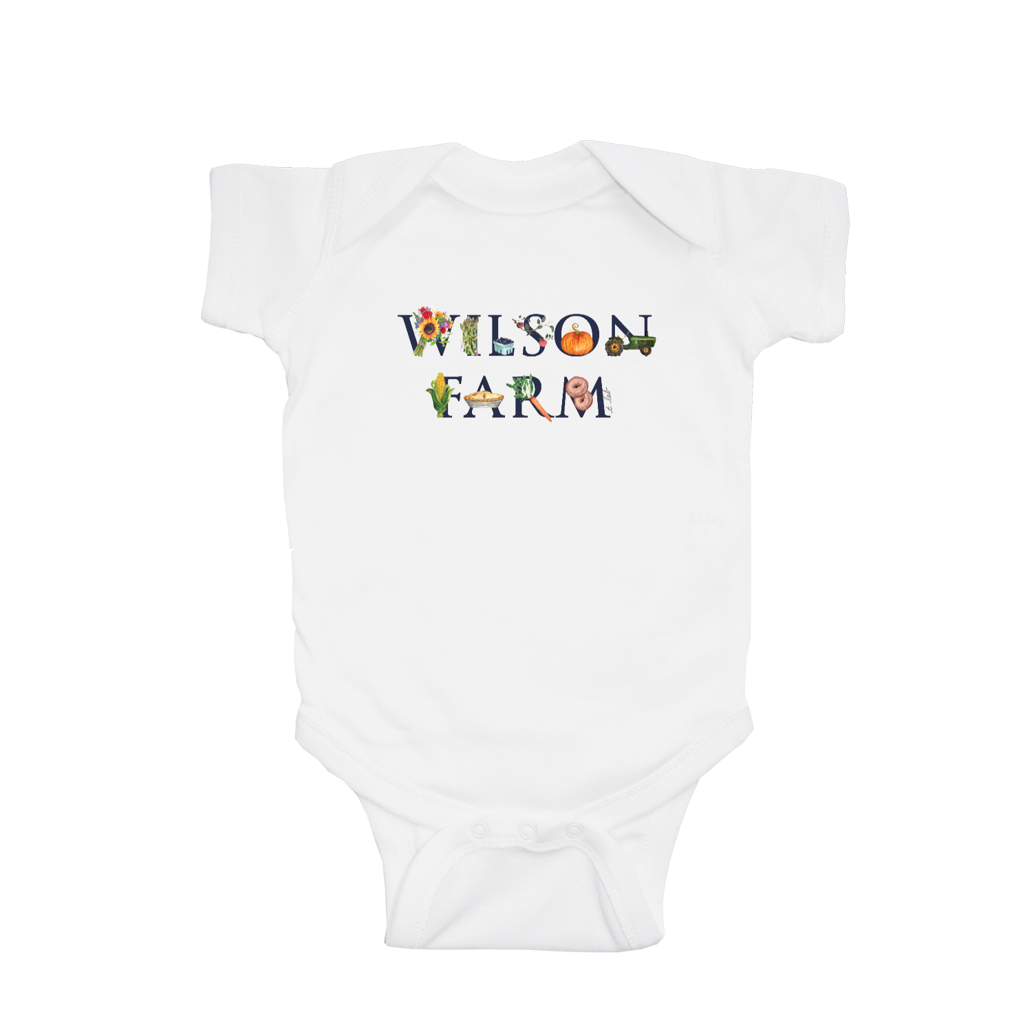 wilson farm baby snap up short sleeve