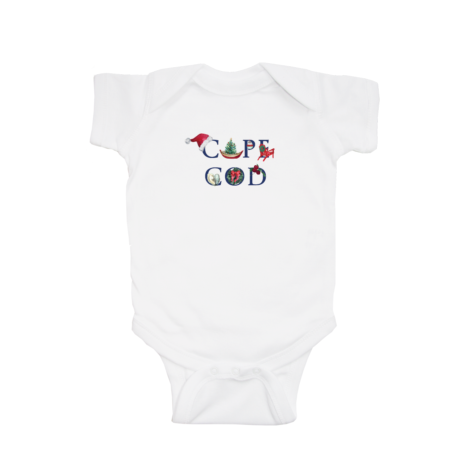 cape cod holiday baby snap up short sleeve