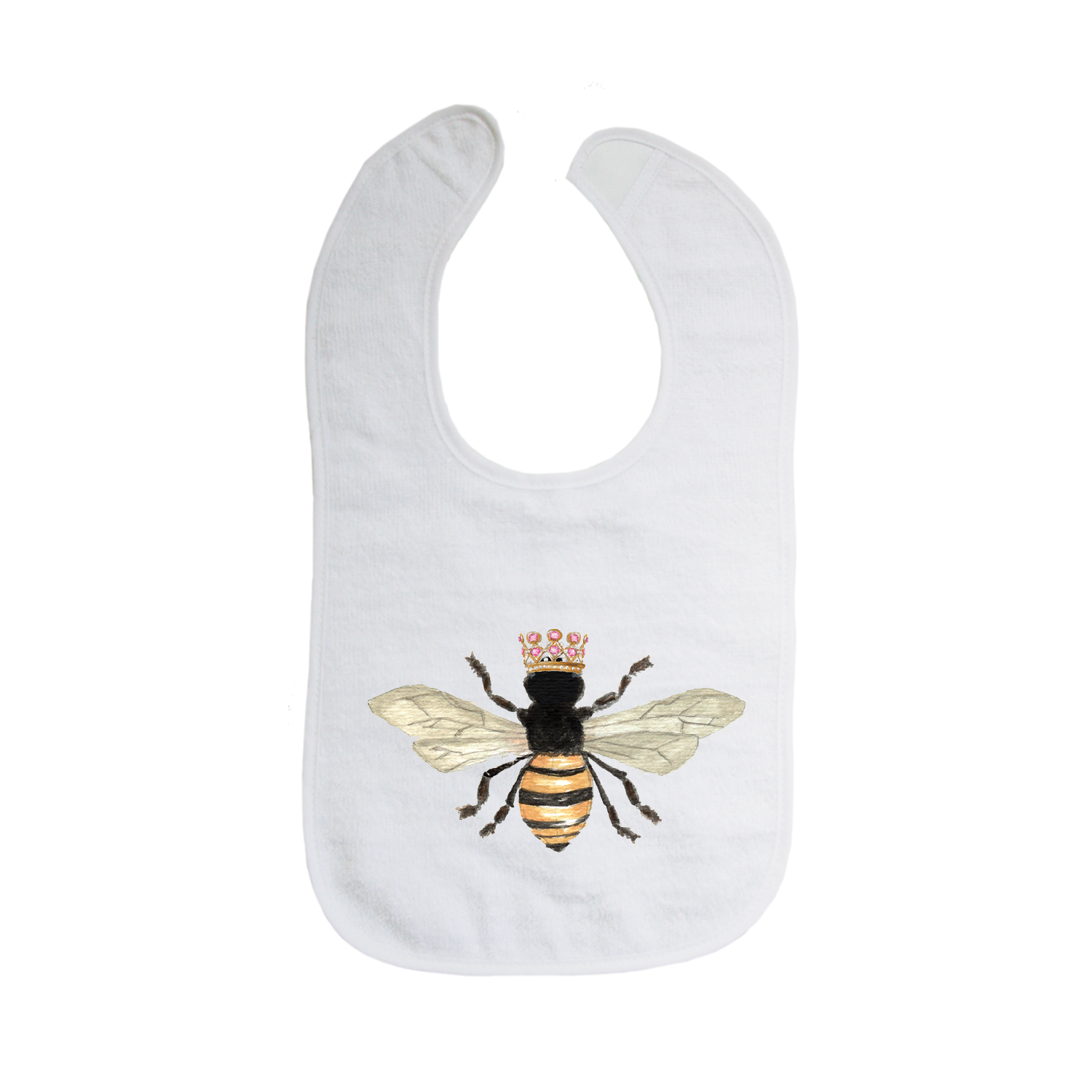 queen bee with crown bib