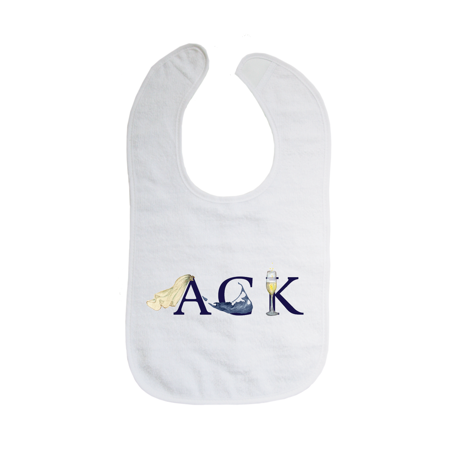 ACK wedding bib