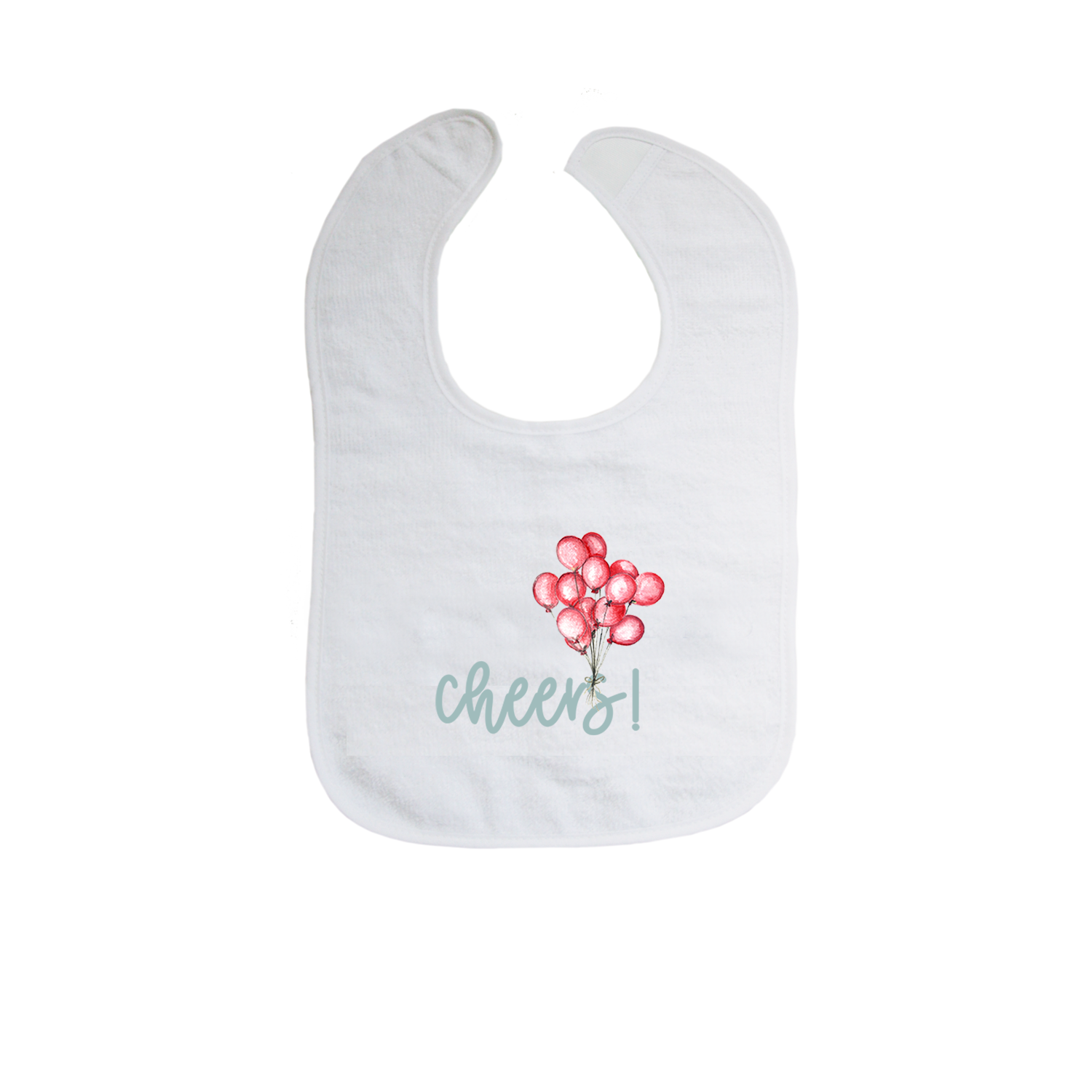 cheers with balloons bib