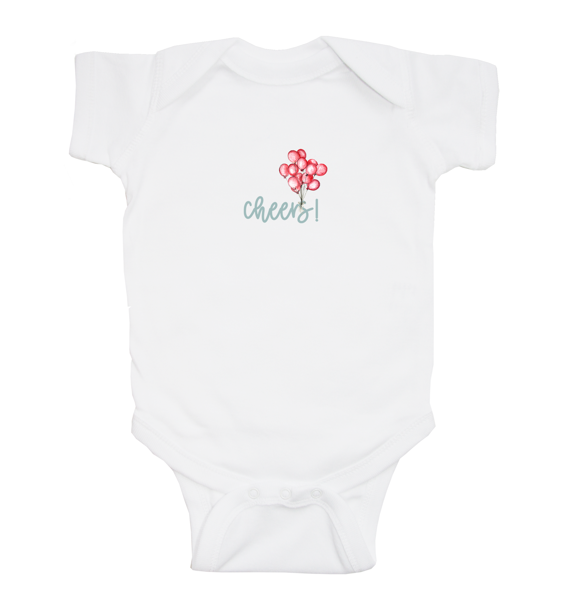 cheers with balloons baby snap up short sleeve