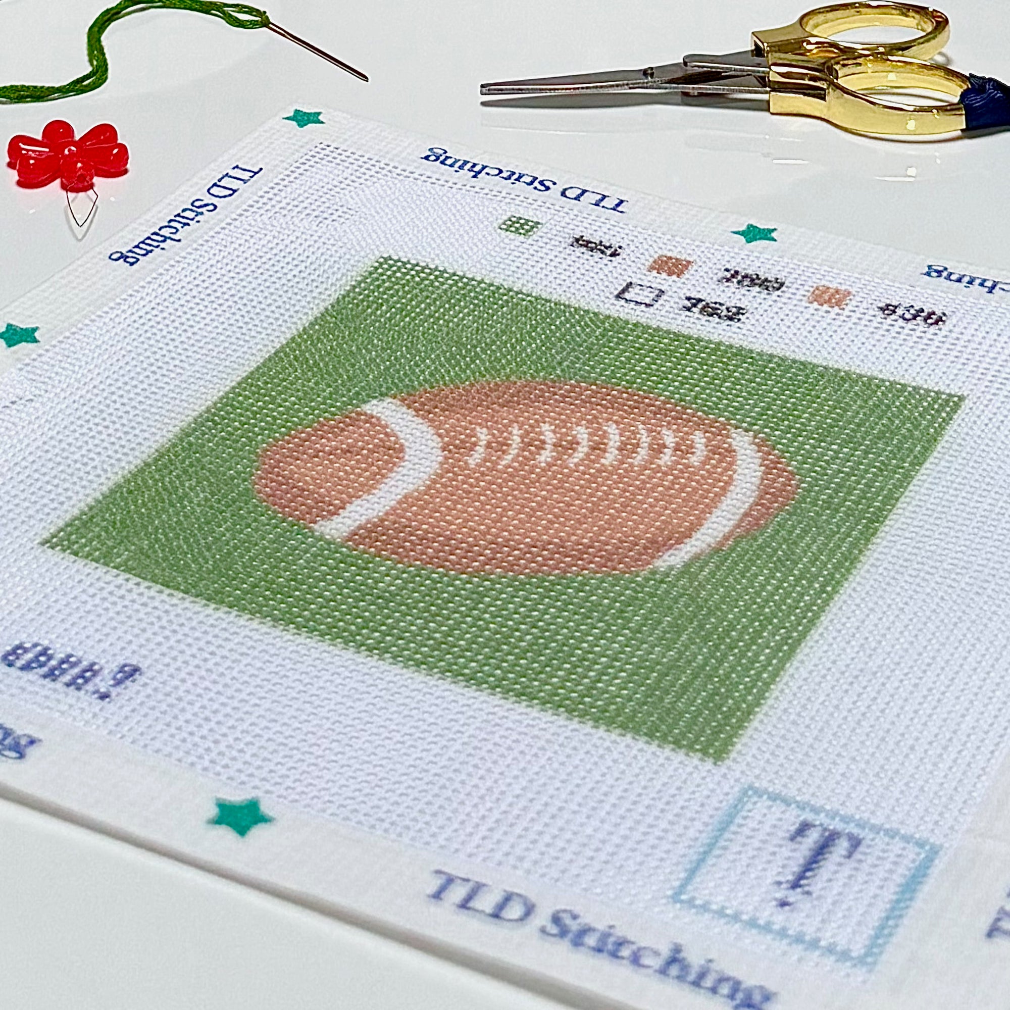 first down! needlepoint stitch kit