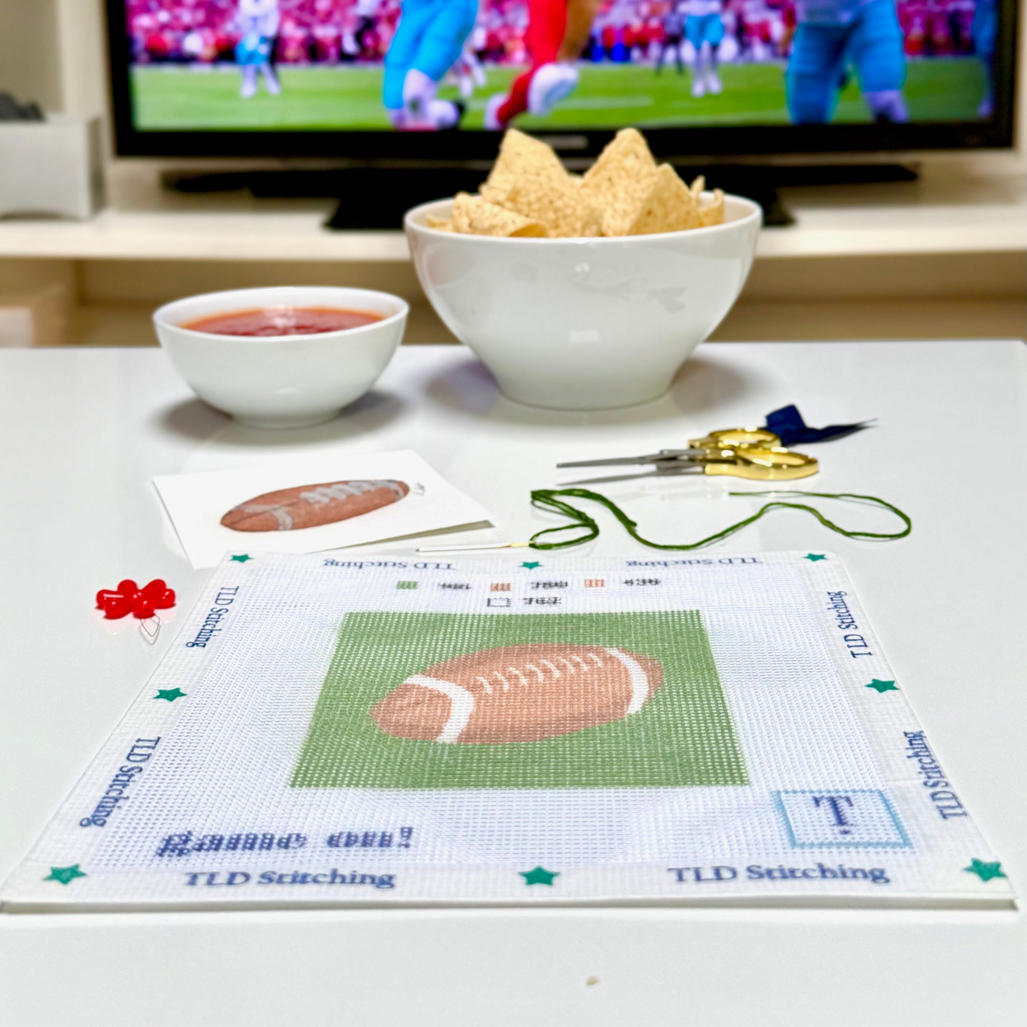 first down! needlepoint stitch kit