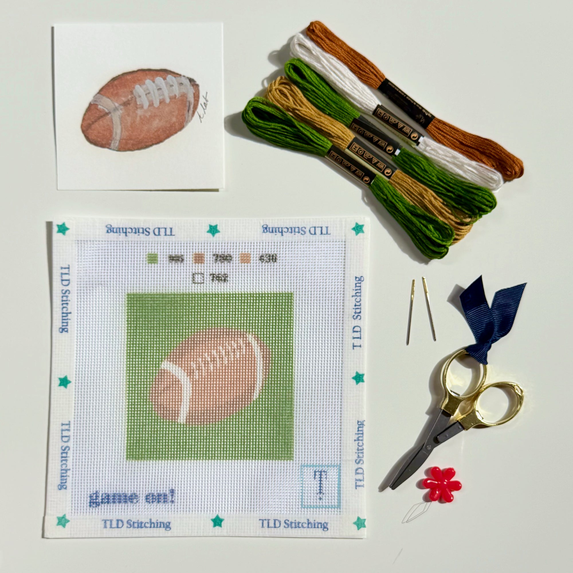 first down! needlepoint stitch kit