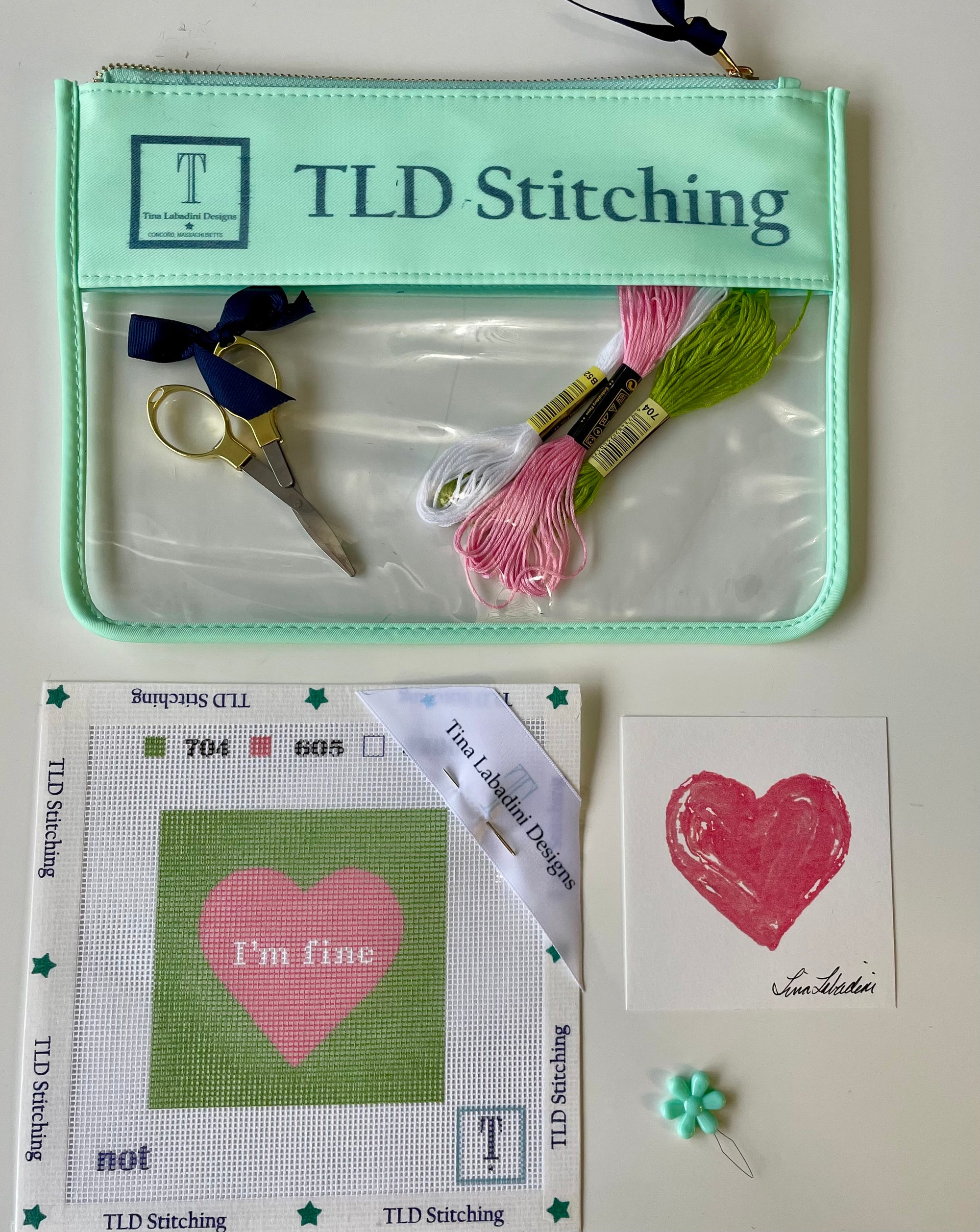 "I'm fine" needlepoint stitch kit