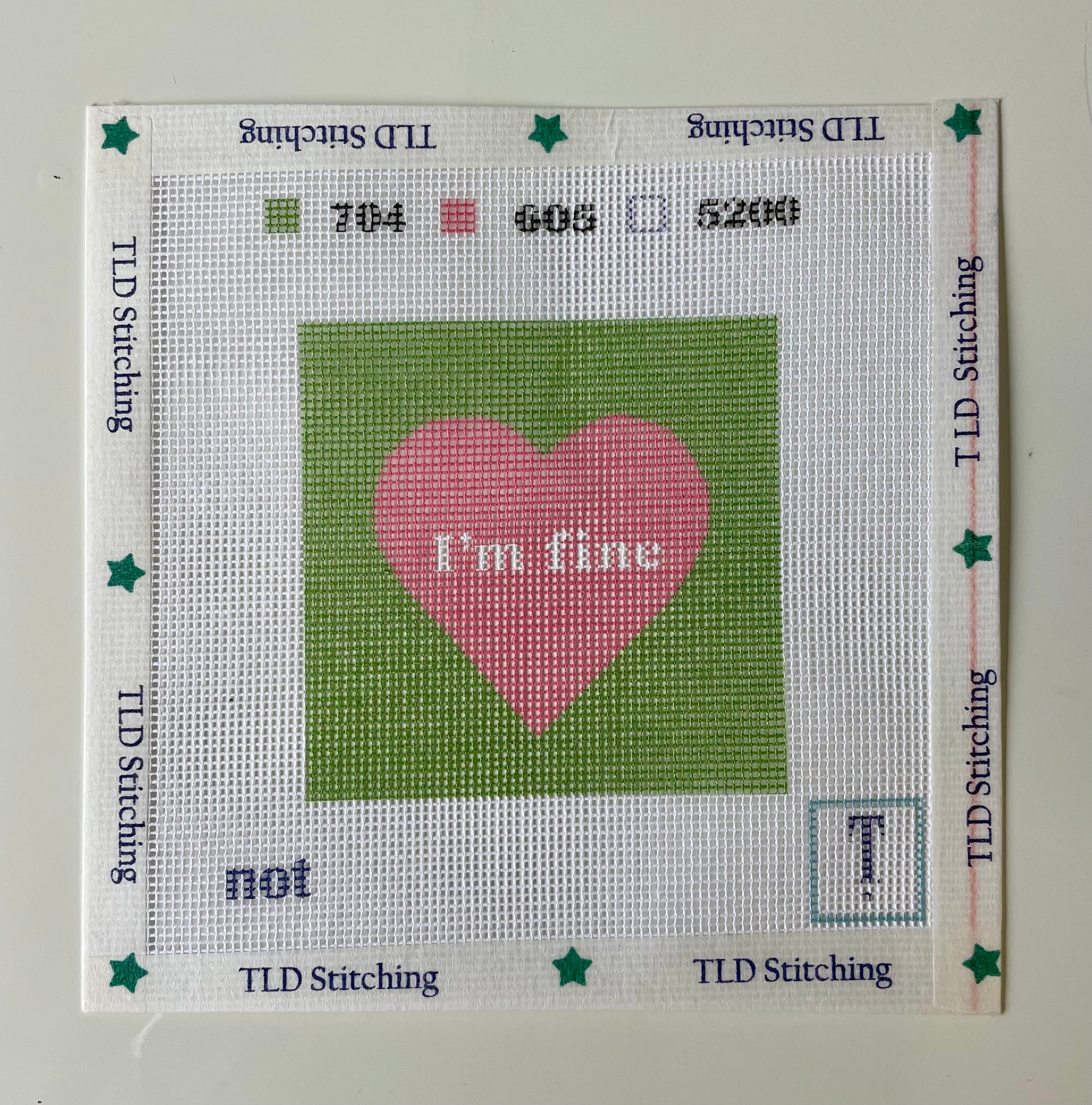 "I'm fine" needlepoint stitch kit