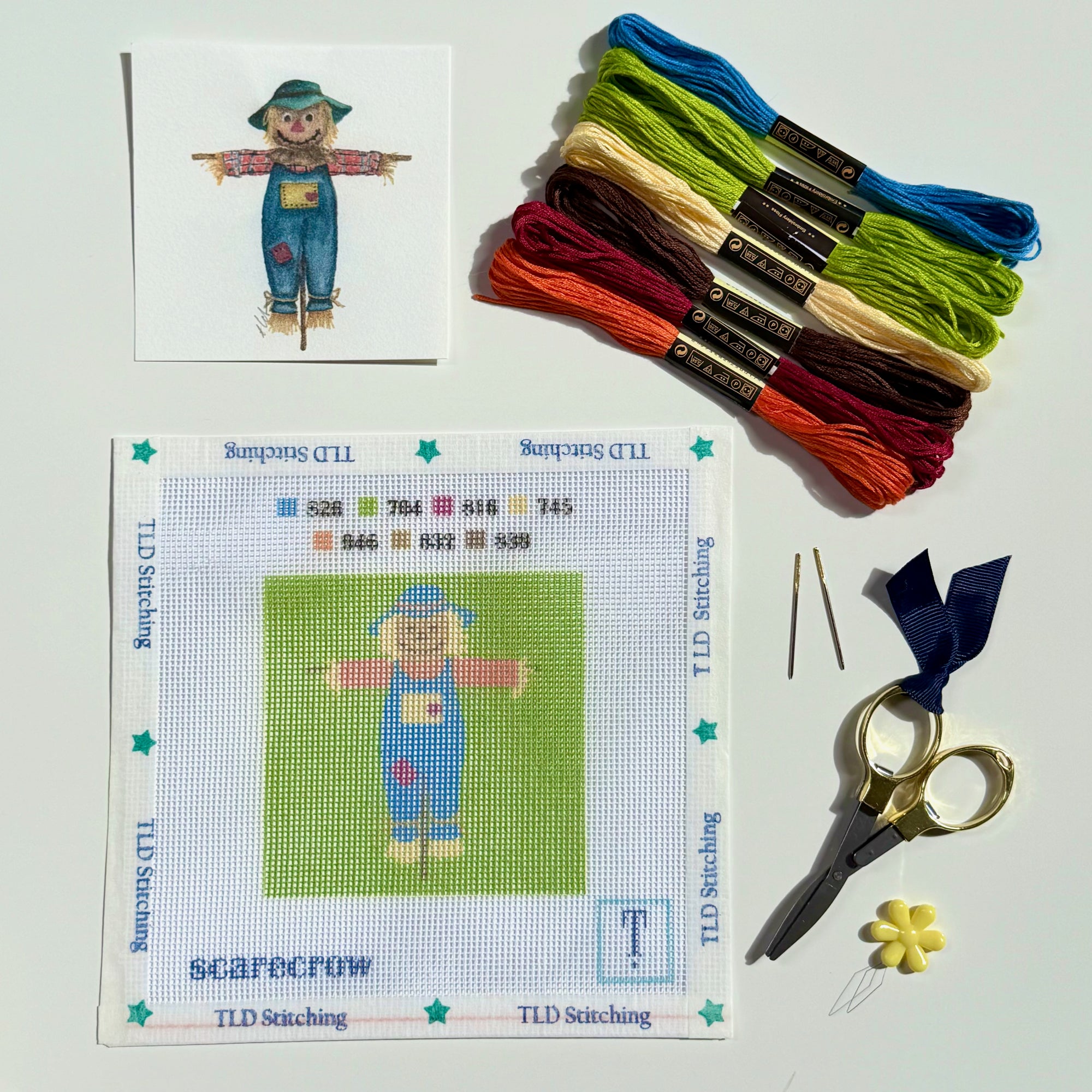 "scarecrow" needlepoint stitch kit