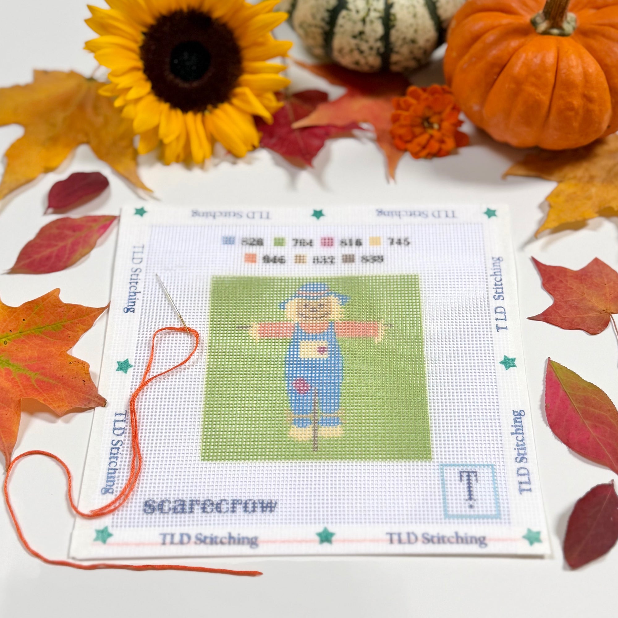 "scarecrow" needlepoint stitch kit
