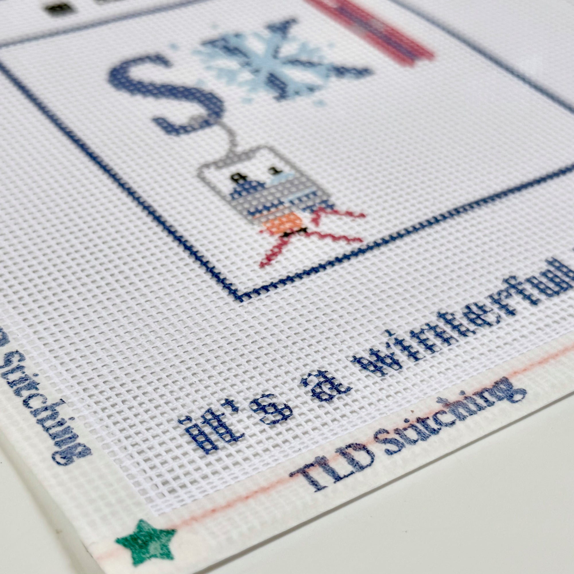 ski "it's a wonderful life" needlepoint stitch kit