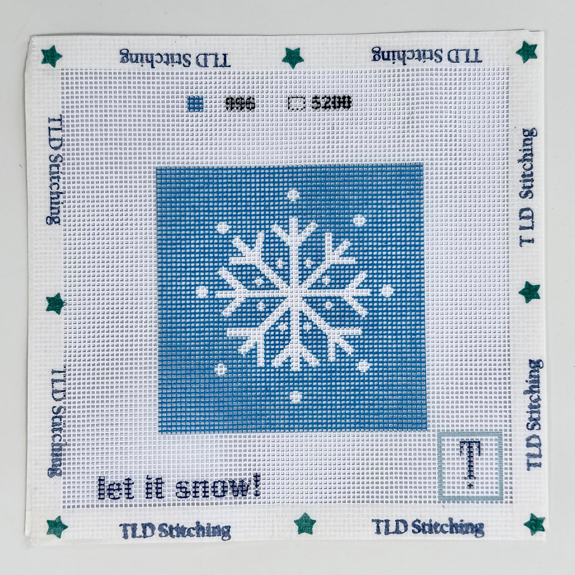 snowflake "let it snow" needlepoint canvas