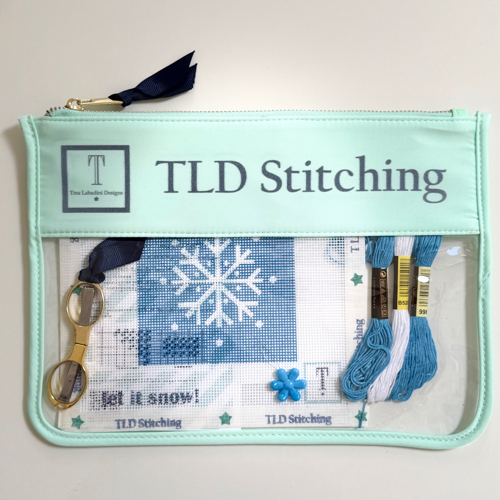 snowflake  "let it snow" needlepoint stitch kit