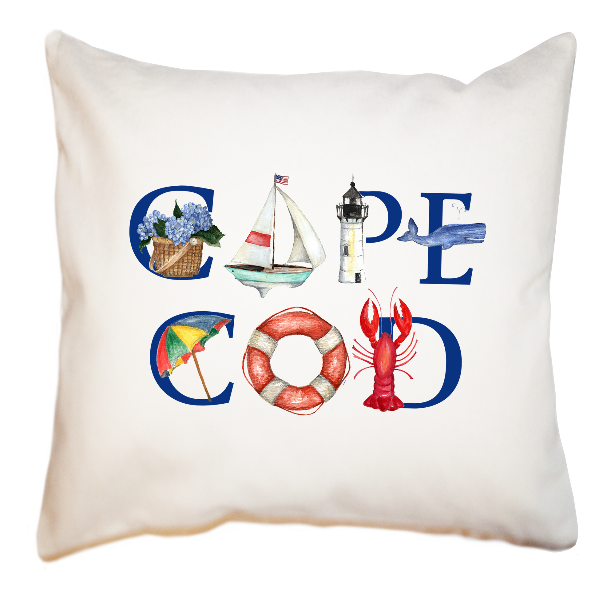 cape cod illu-stated© square pillow