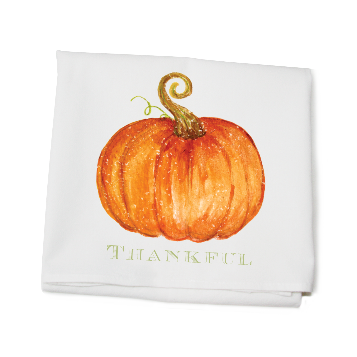 thankful pumpkin flour sack towel