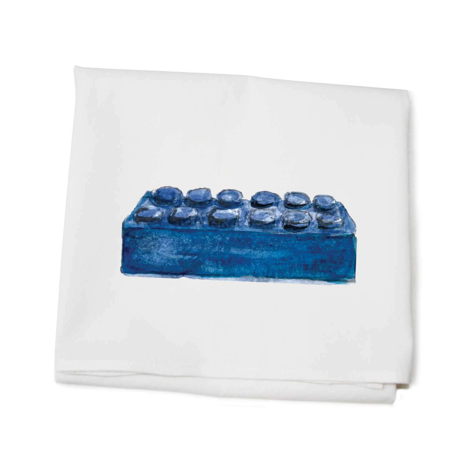 blue building brick flour sack towel