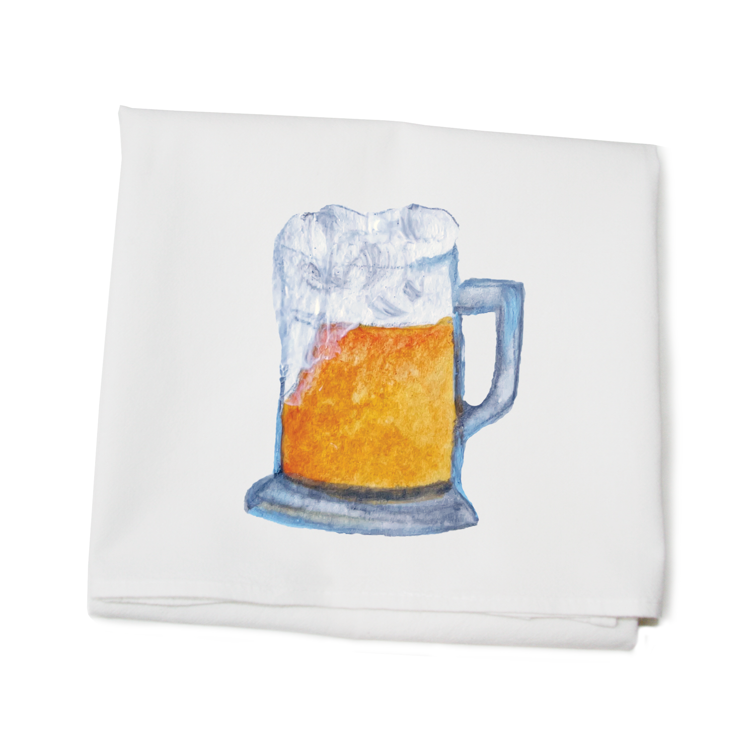 mug of beer flour sack towel