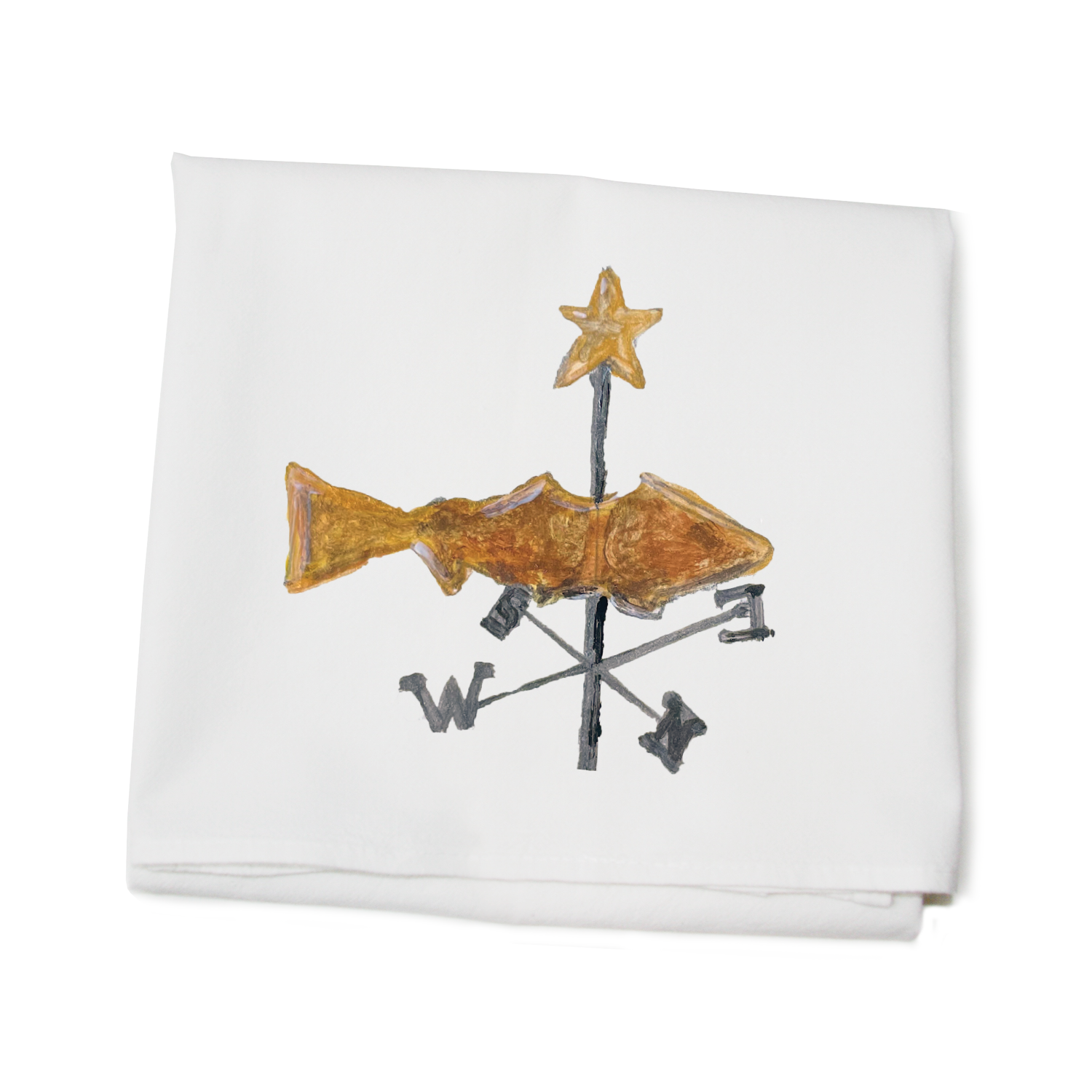 fish weathervane flour sack towel