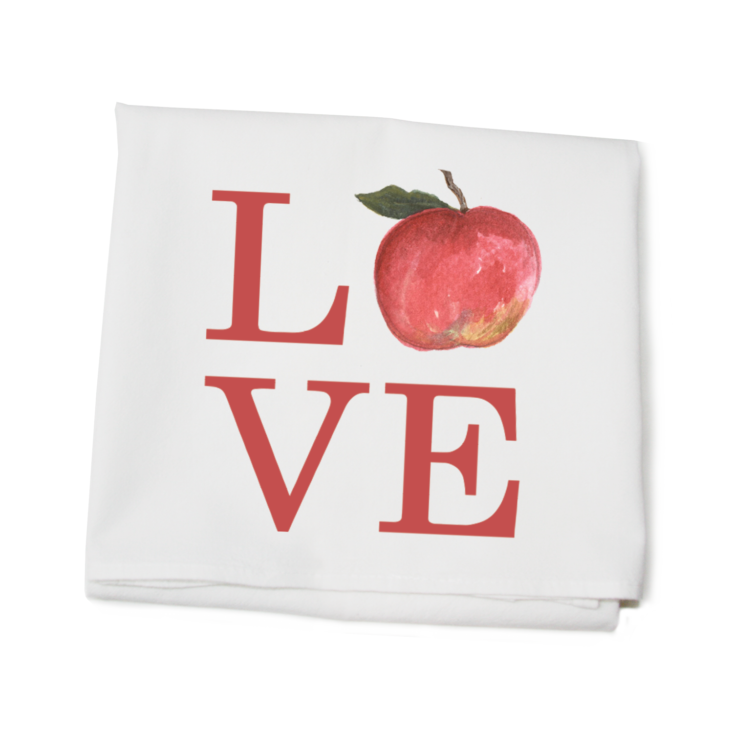 love apple flour sack towel