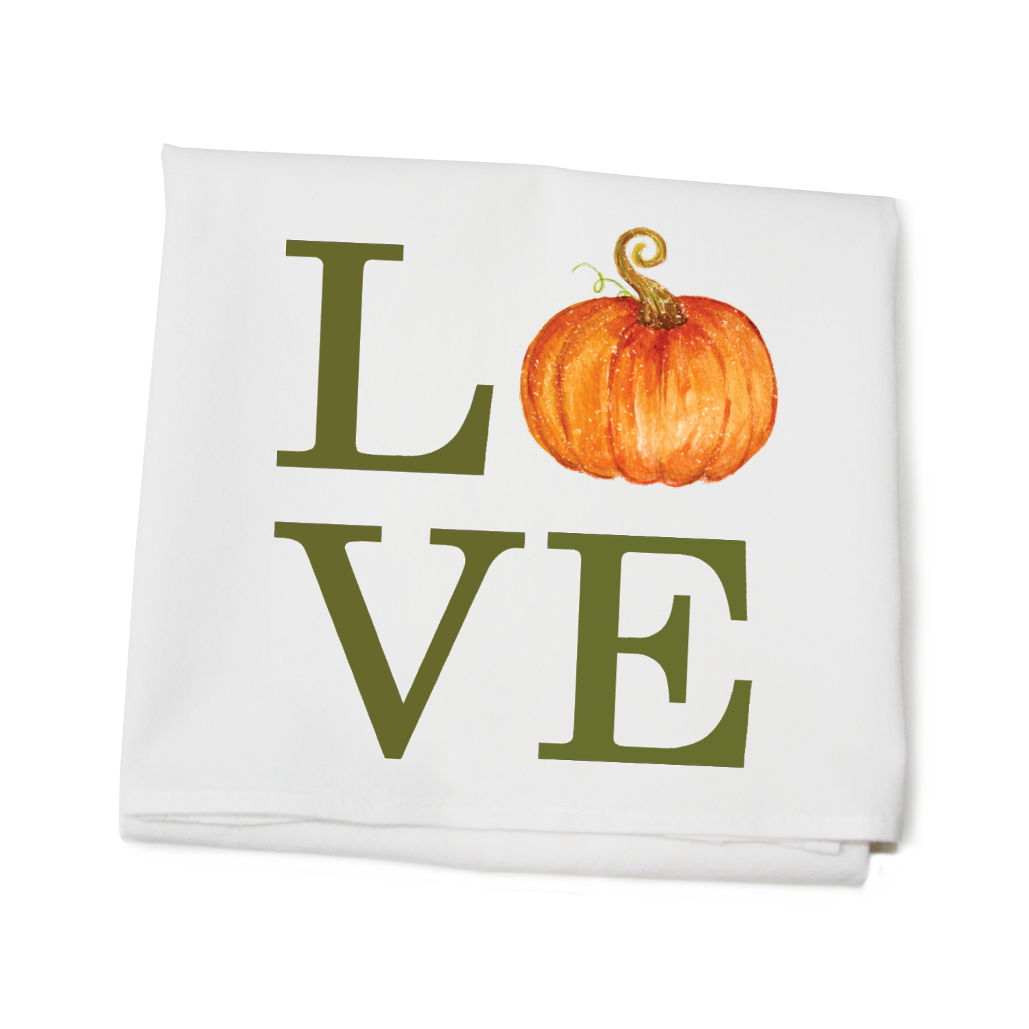 love pumpkin flour sack towel