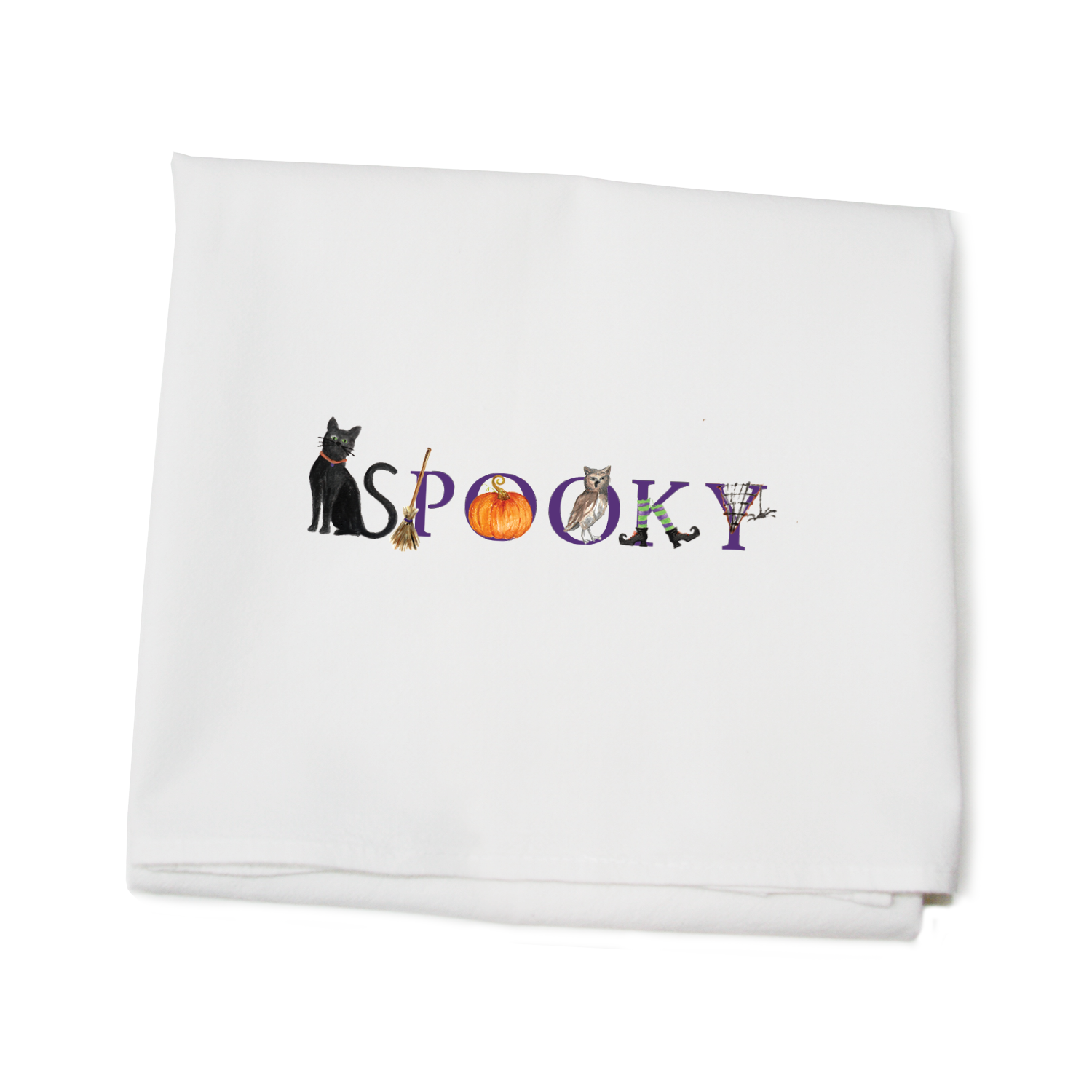 spooky flour sack towel