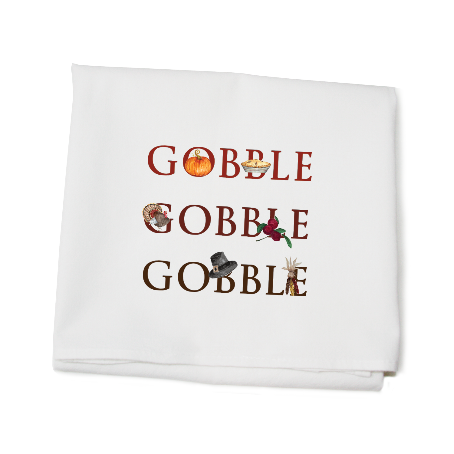gobble gobble gobble flour sack towel