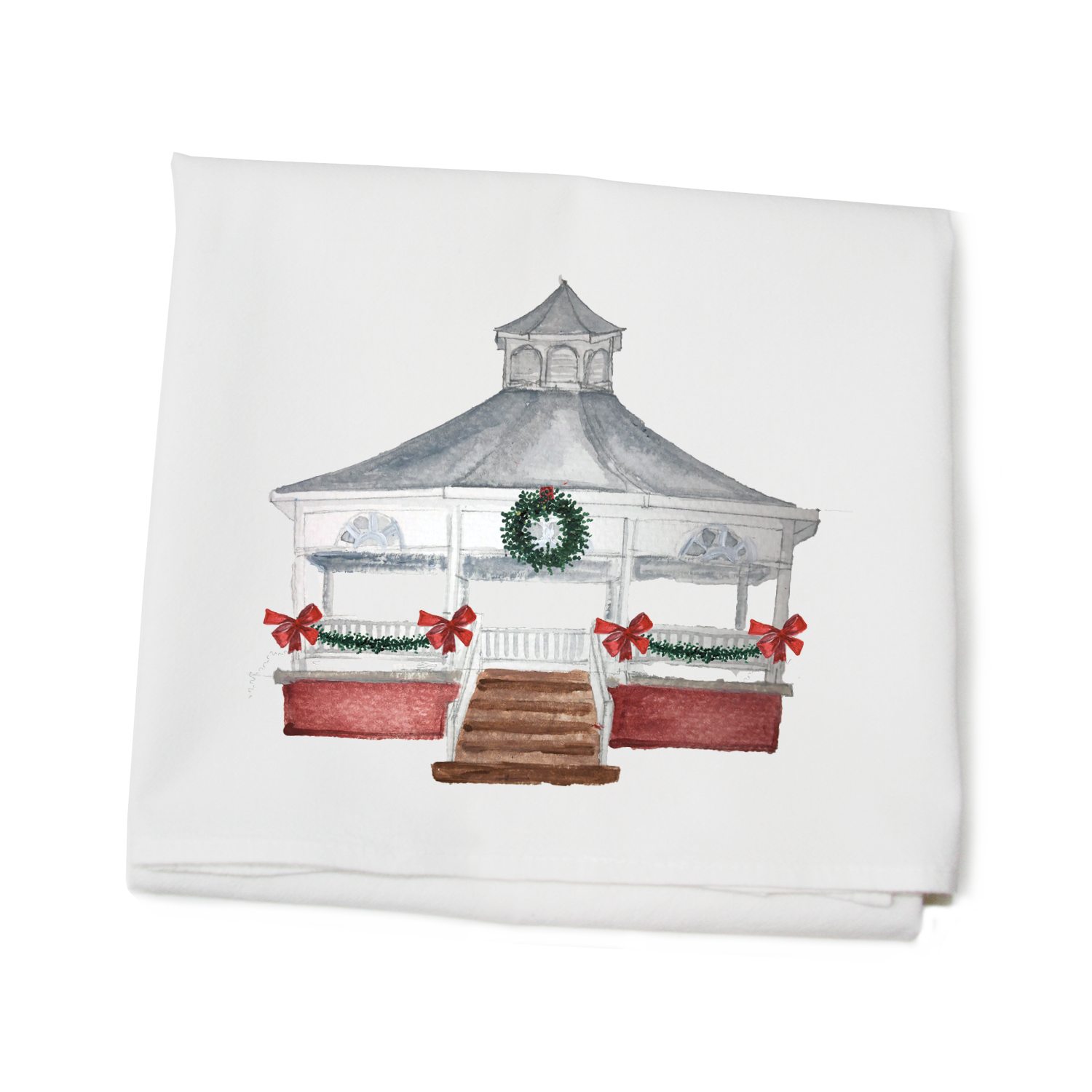 fairfield gazebo christmas flour sack towel