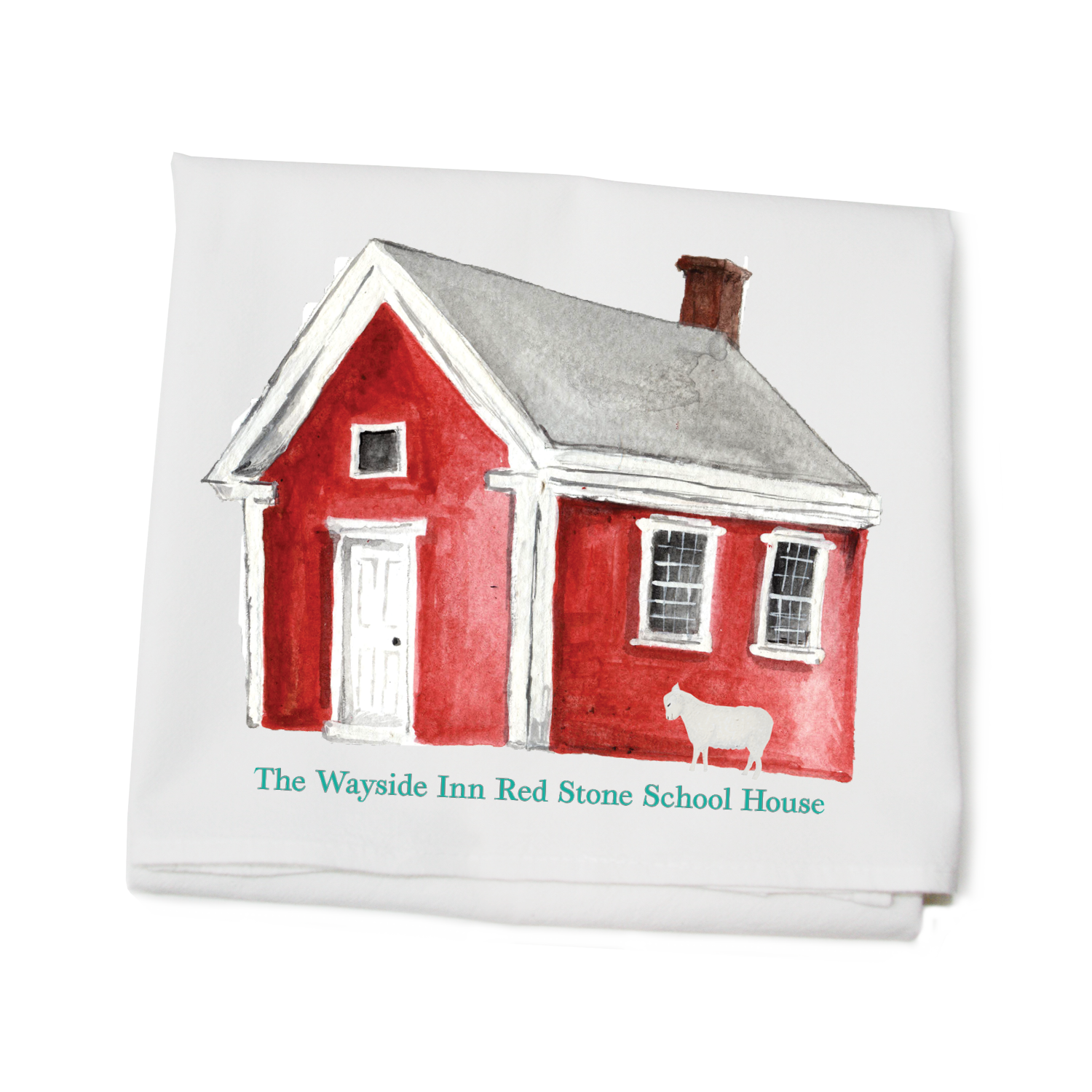 wayside Inn red school house flour sack towel