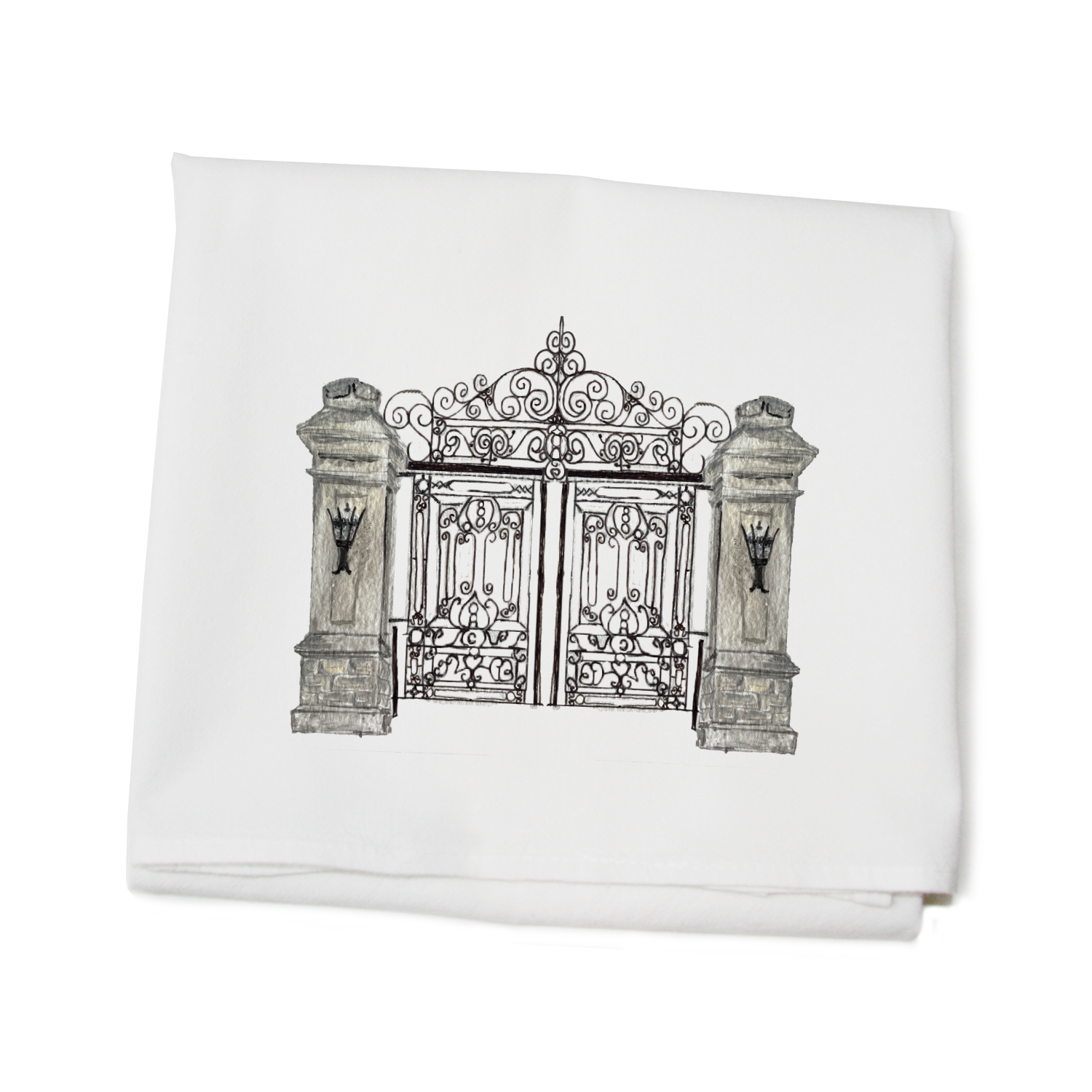 newport mansion gate flour sack towel