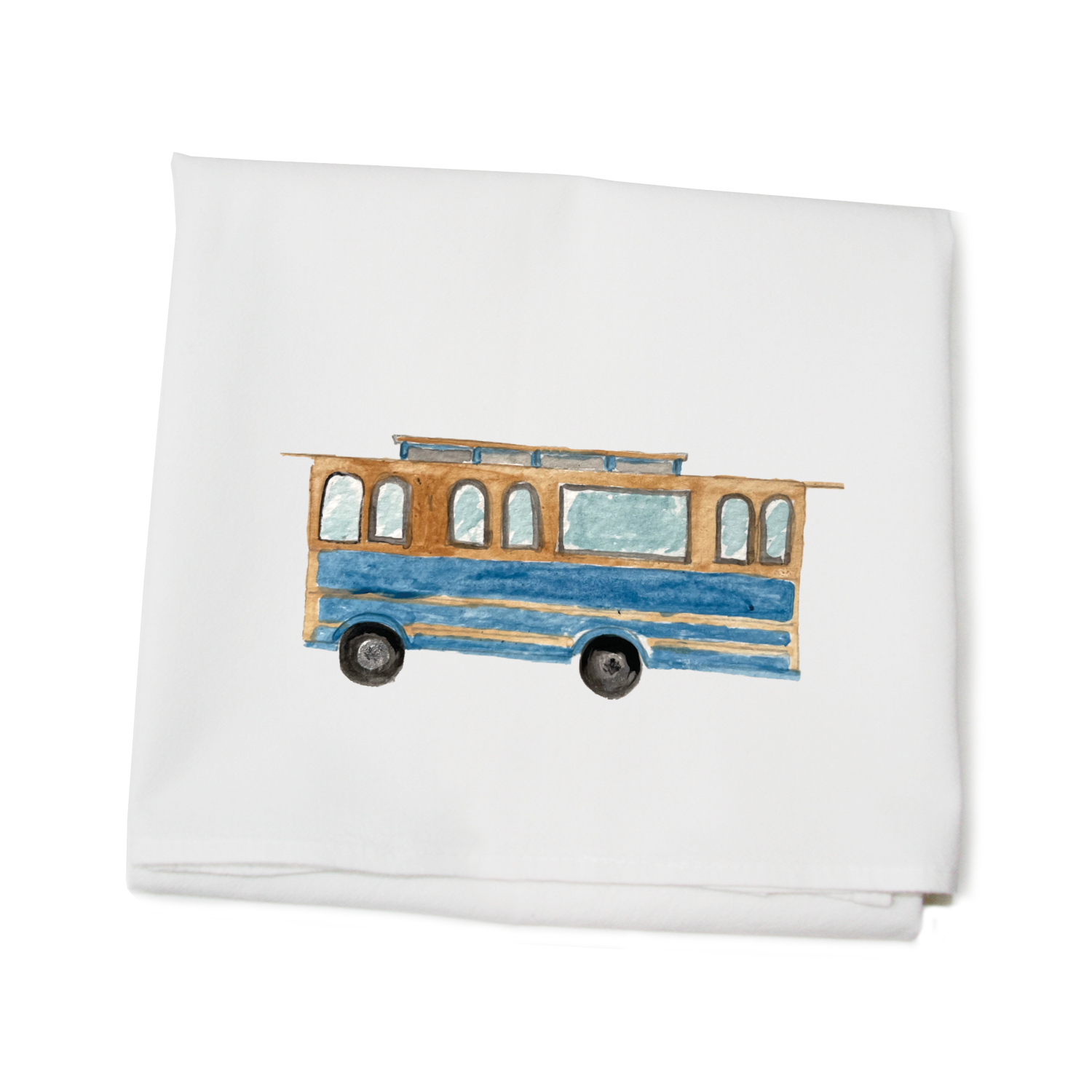 trolley laguna beach flour sack towel