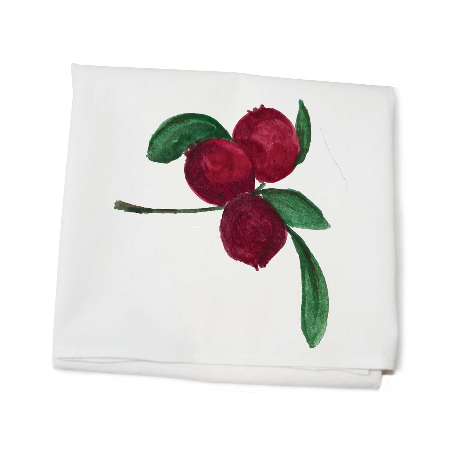 cranberry branch flour sack towel