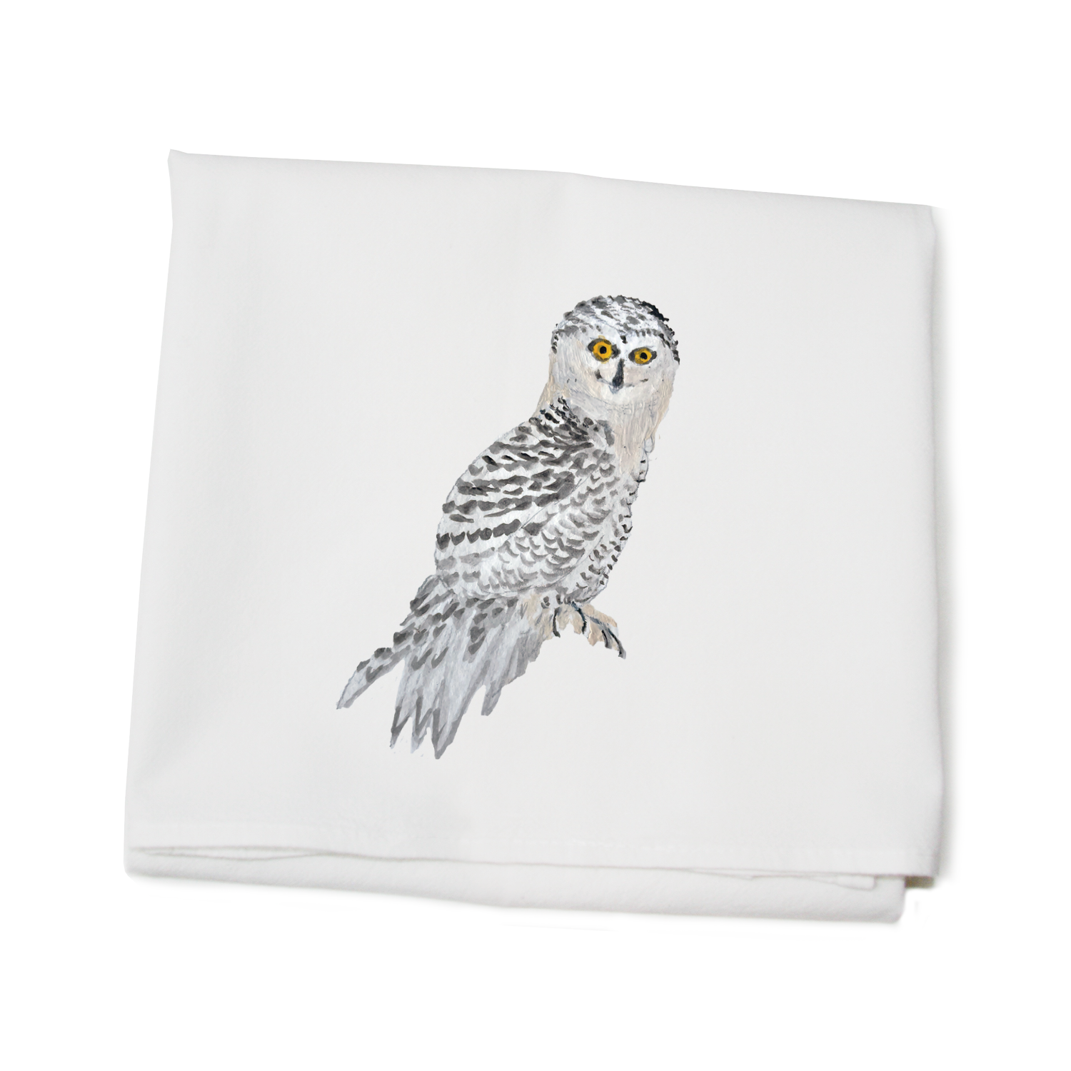 snowy owl flour sack towel