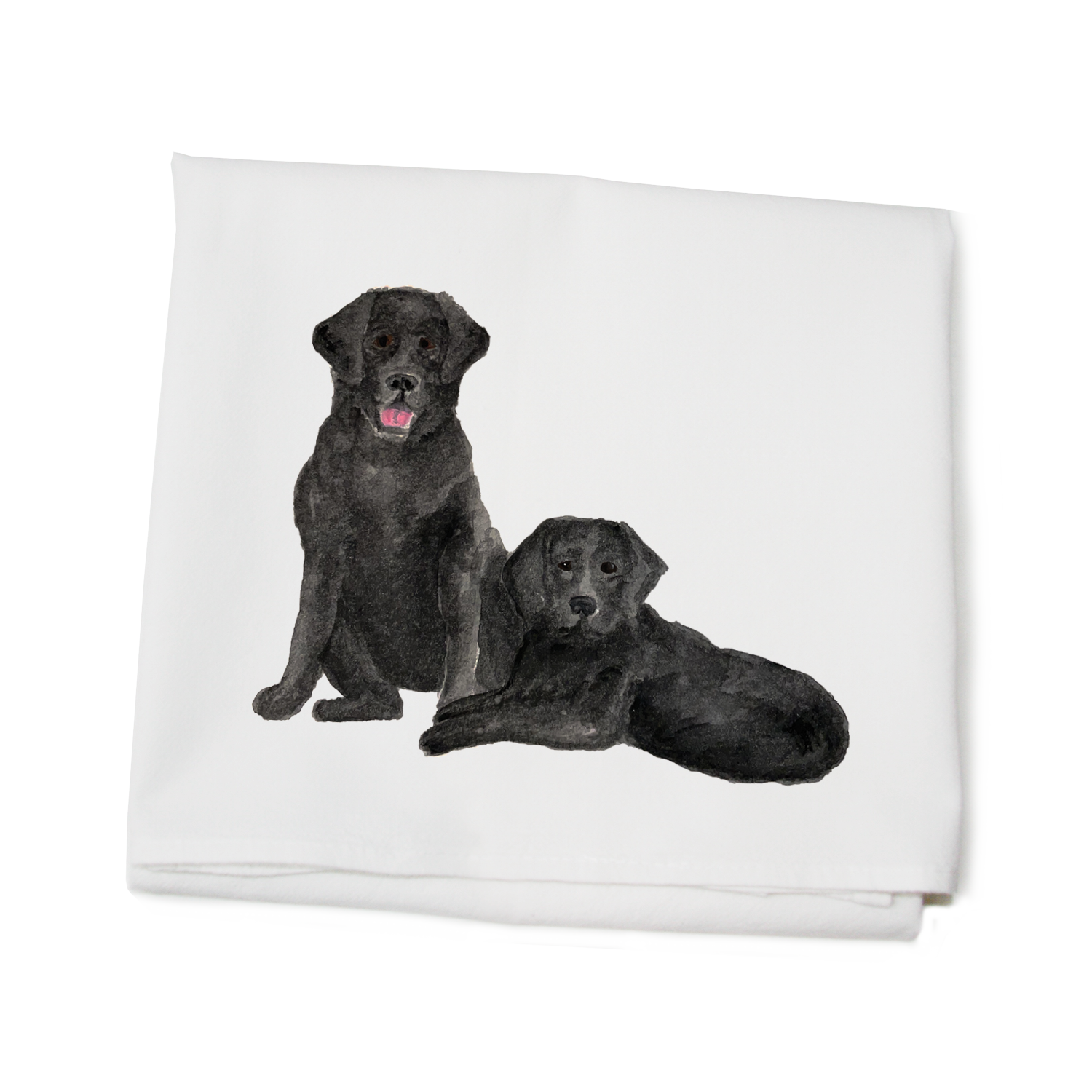 two black labs flour sack towel