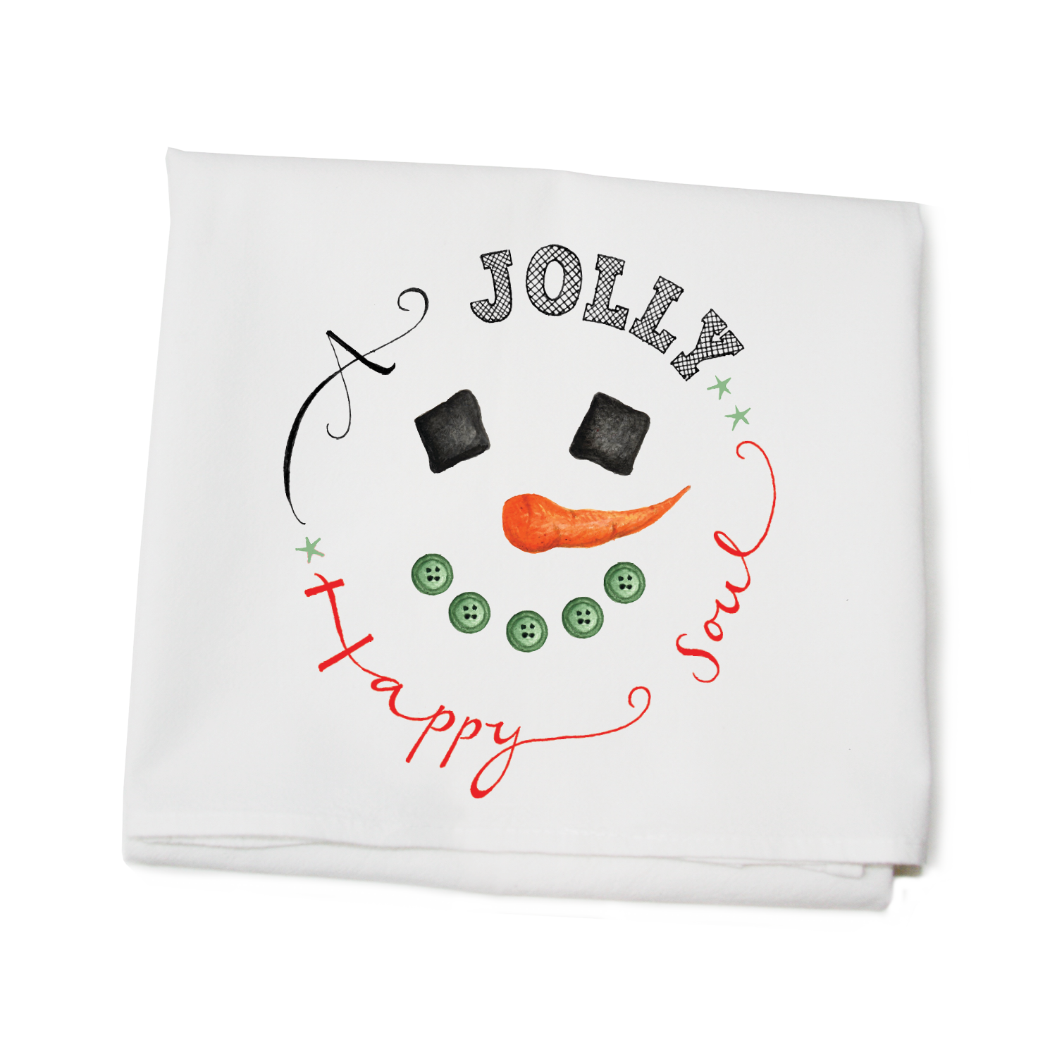 jolly snowman flour sack towel