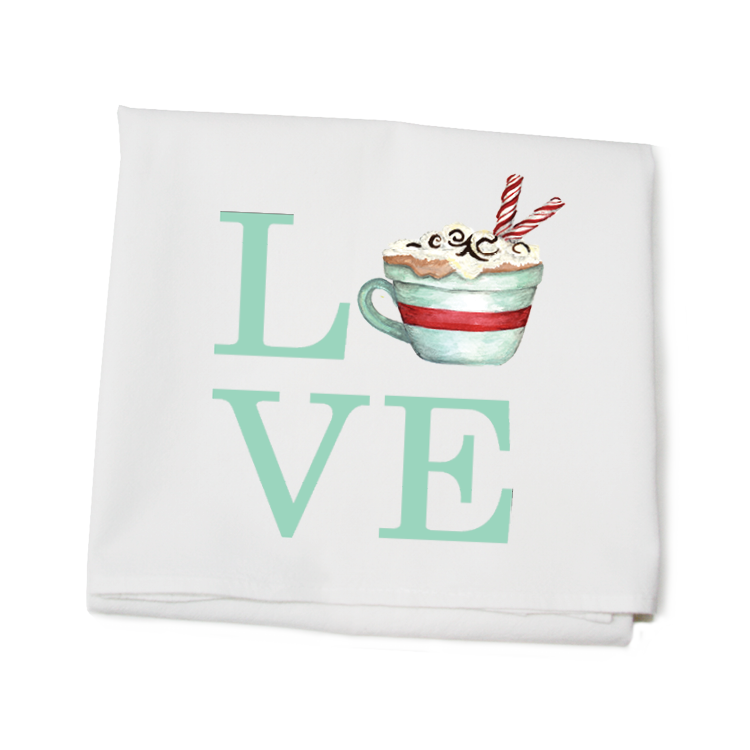 love cocoa flour sack towel