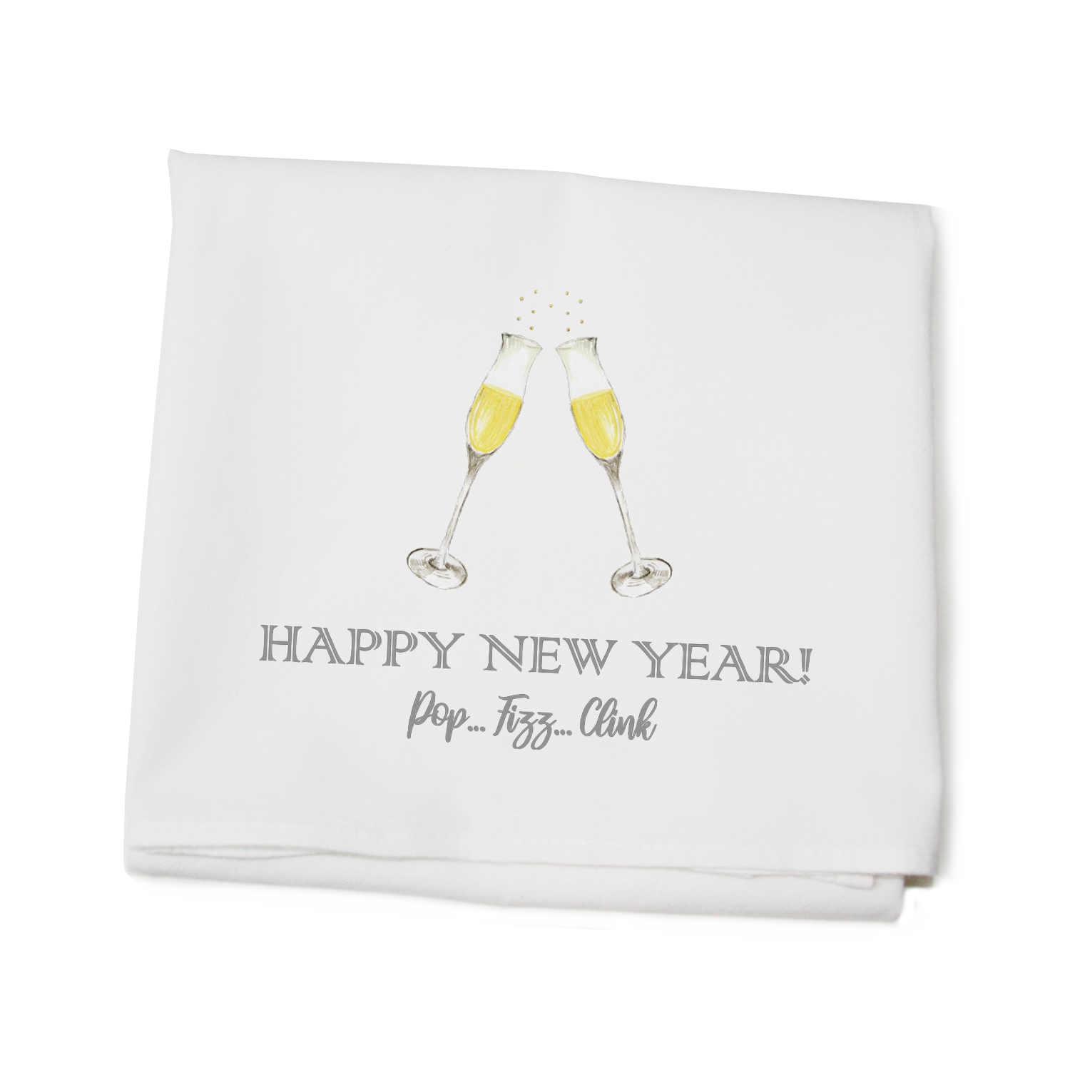 happy new year flour sack towel
