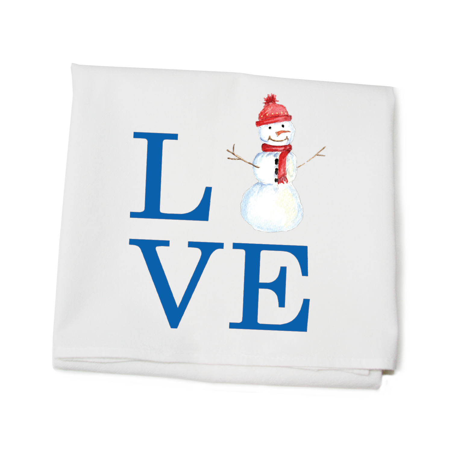 love snowman flour sack towel