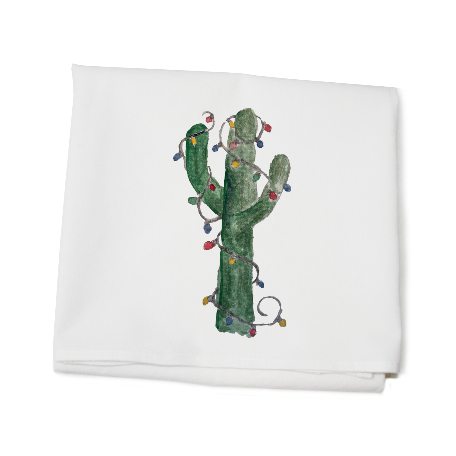 christmas cactus flour sack towel