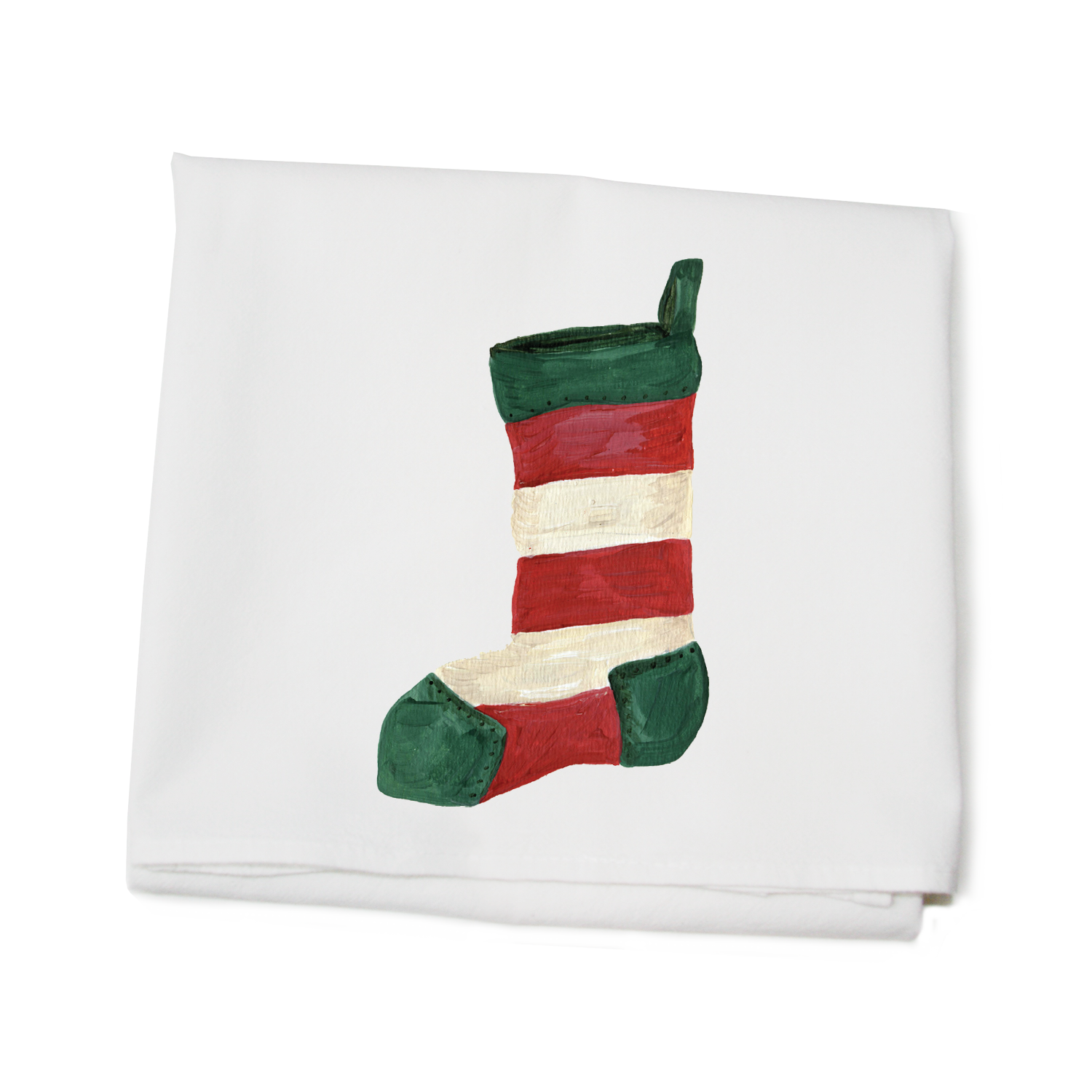 christmas stocking flour sack towel